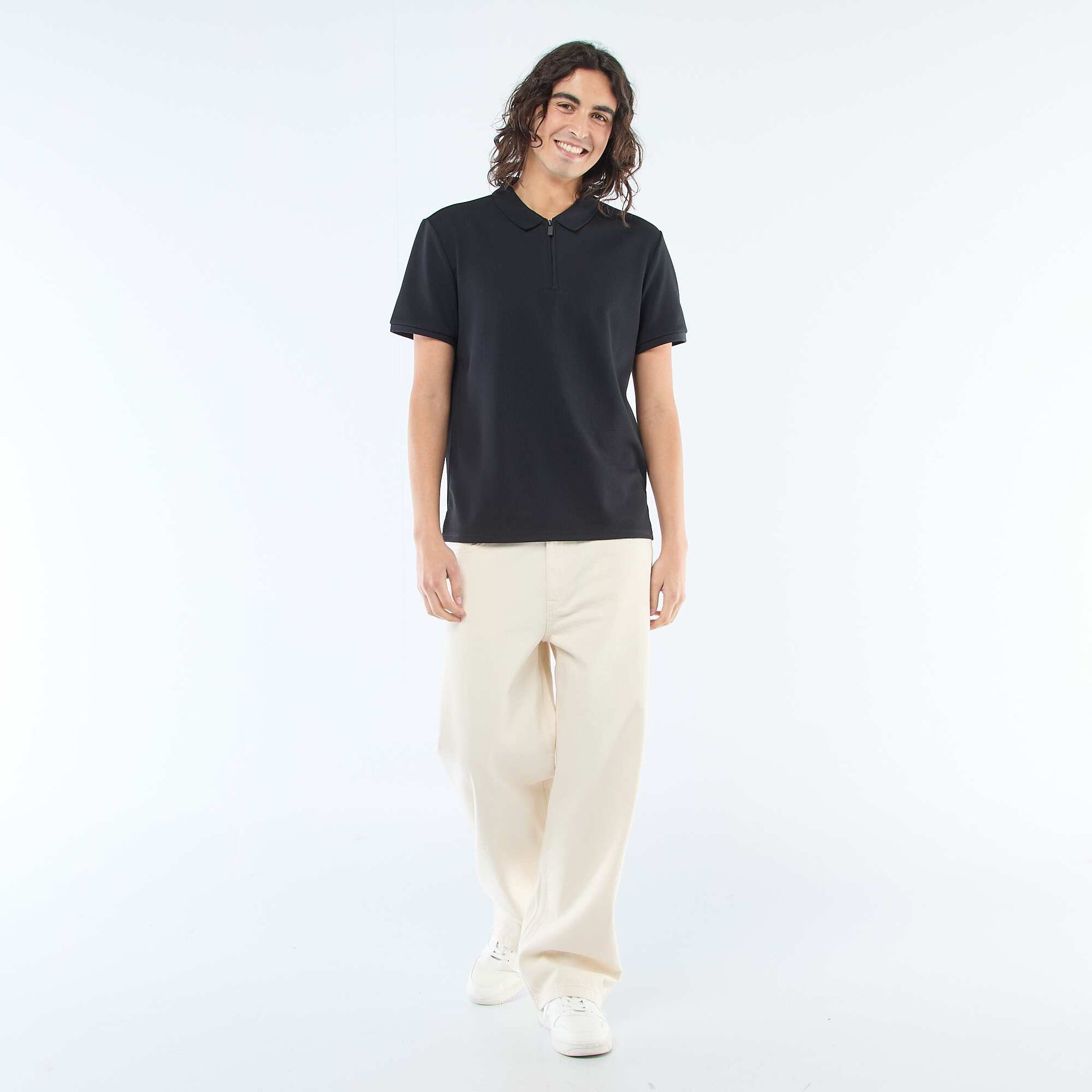 Polo col zippé NOIR