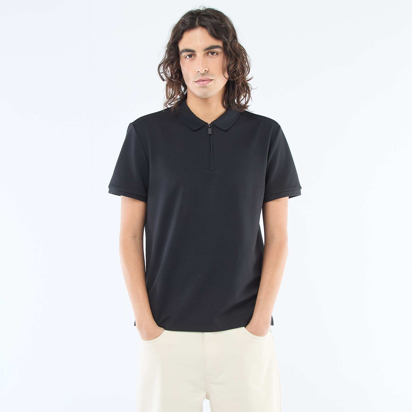 Polo col zippé NOIR