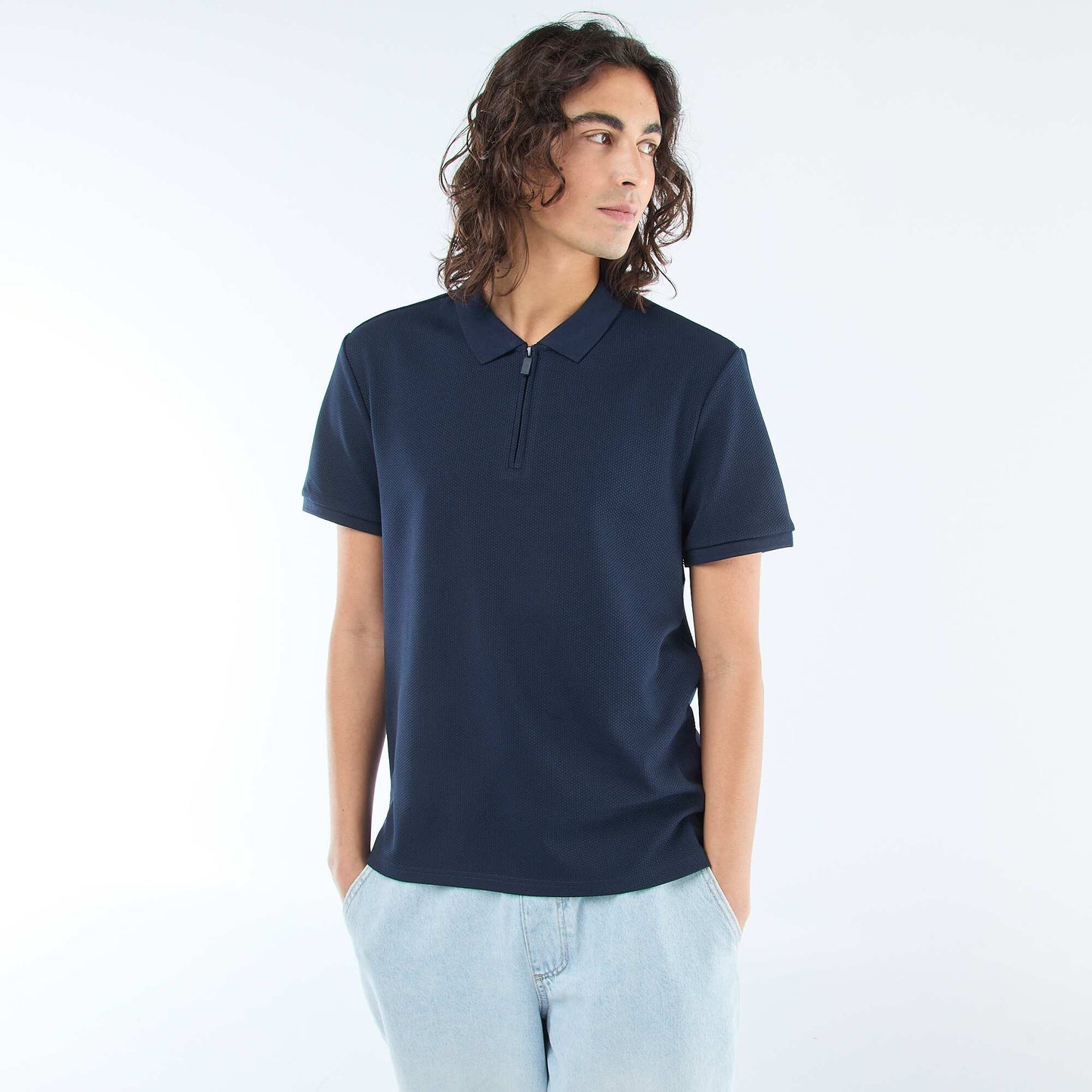 Polo col zippé BLEU