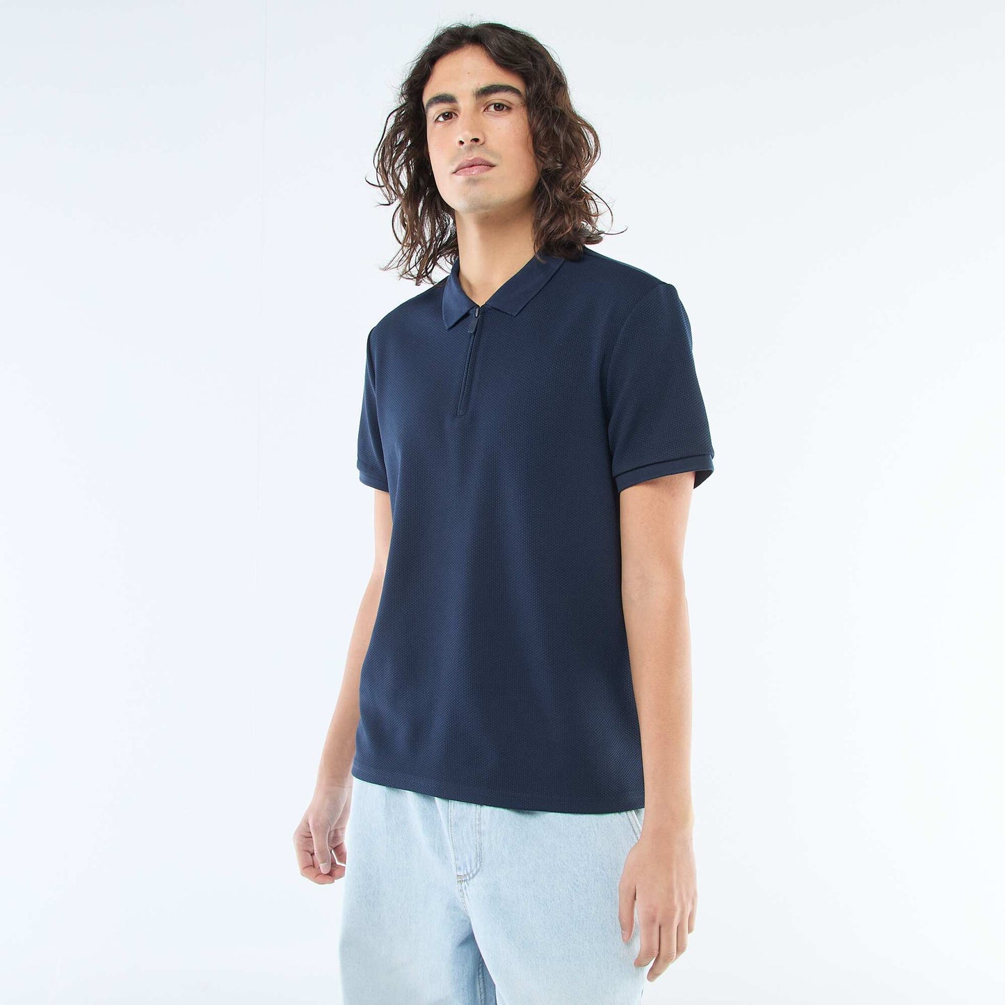 Polo col zippé BLEU