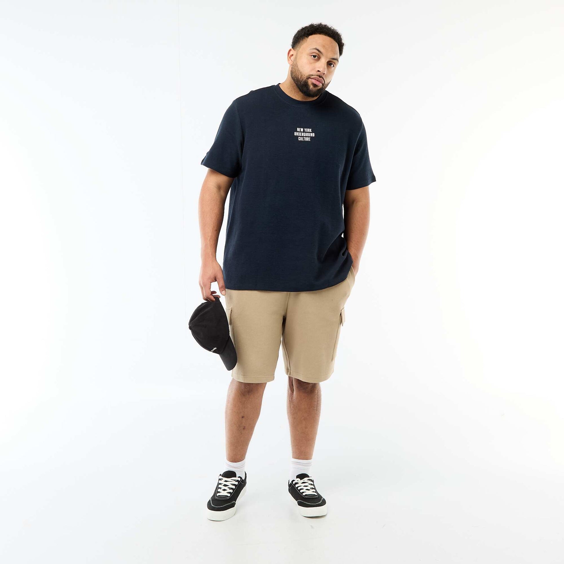 Bermuda en maille piquée avec poches à rabat BEIGE