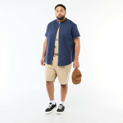 Bermuda chino avec ouverture boutonnée + zippée + liens de serrage BEIGE