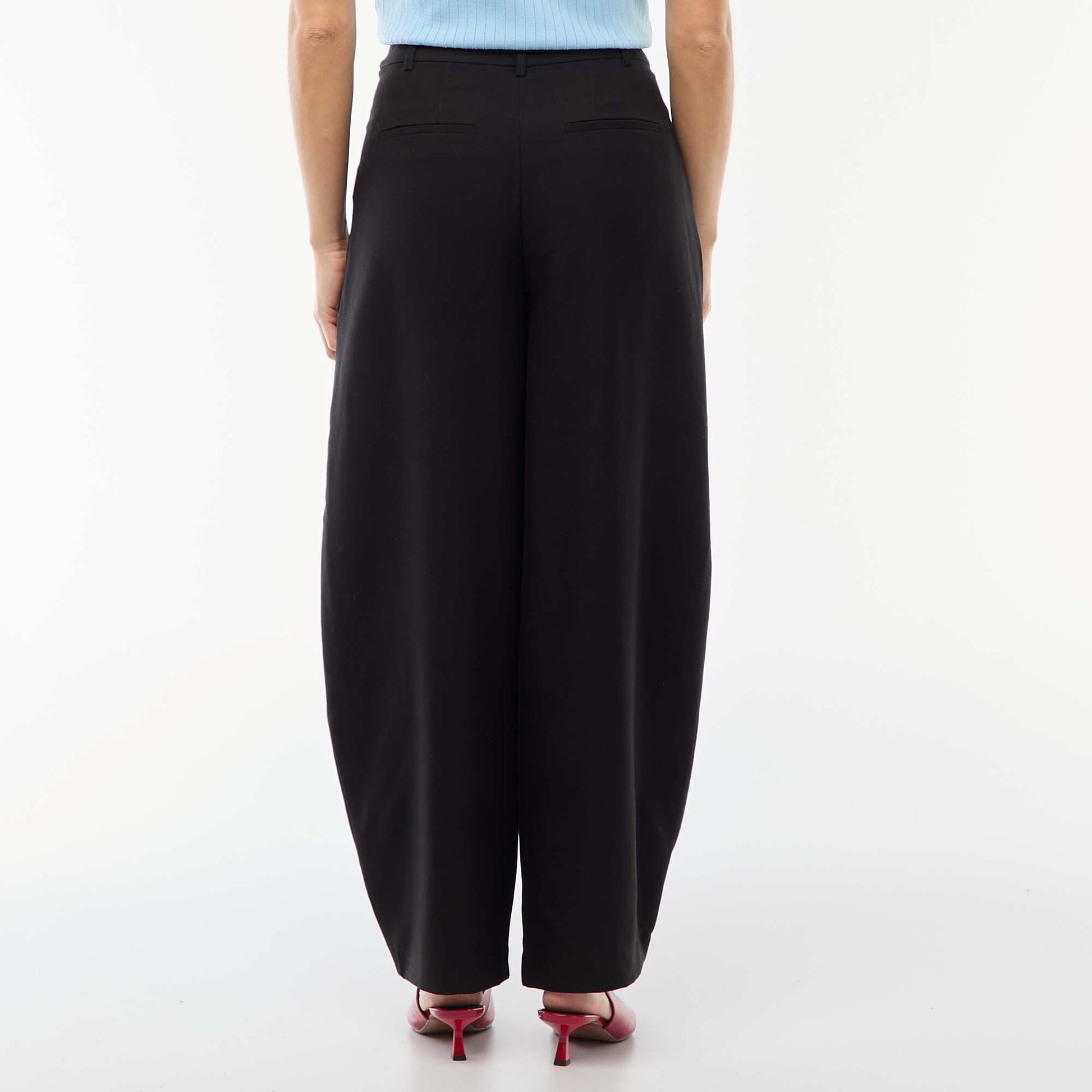Pantalon à pinces asymétrique NOIR