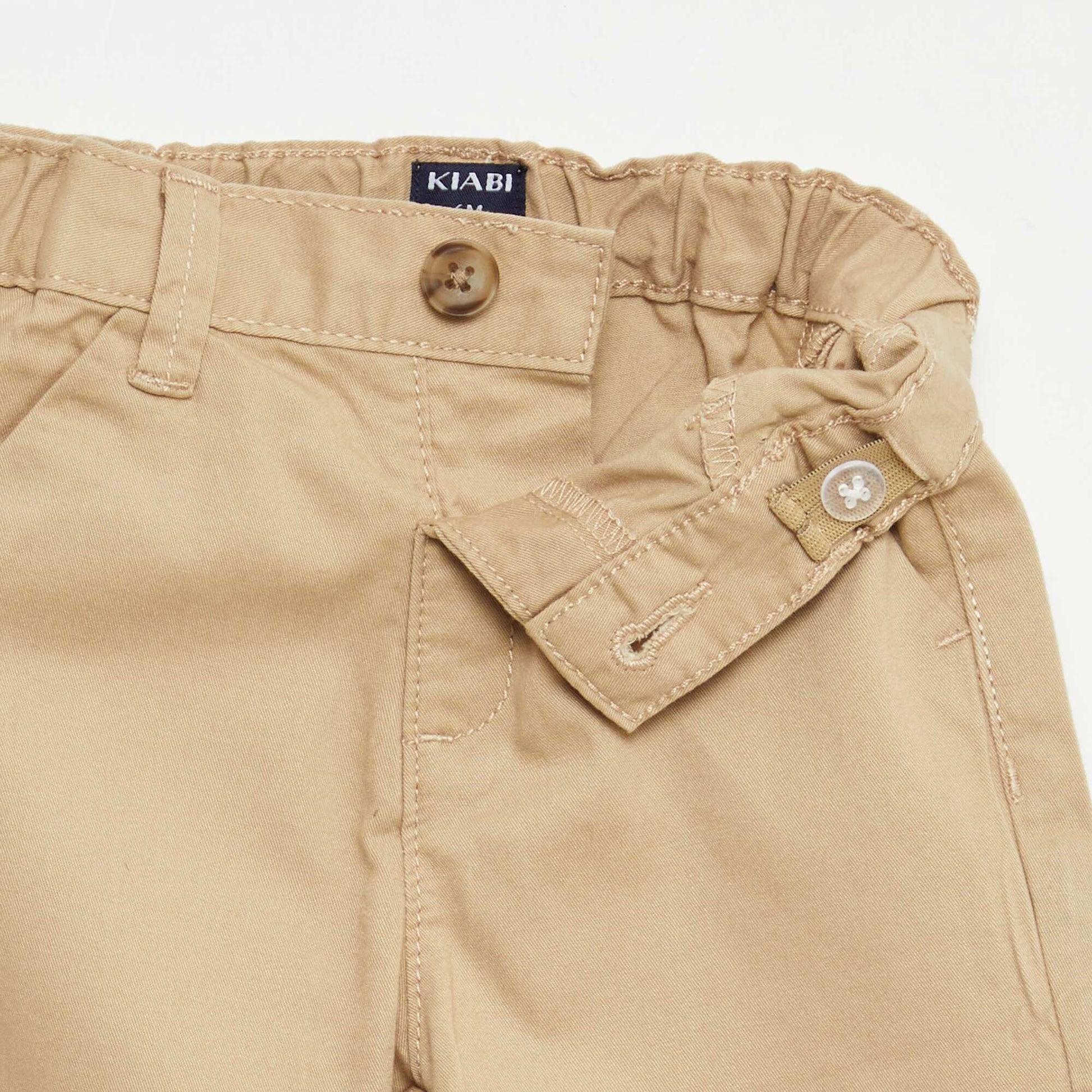 Short chino avec taille ajustable MARRON /MARRON MOYEN