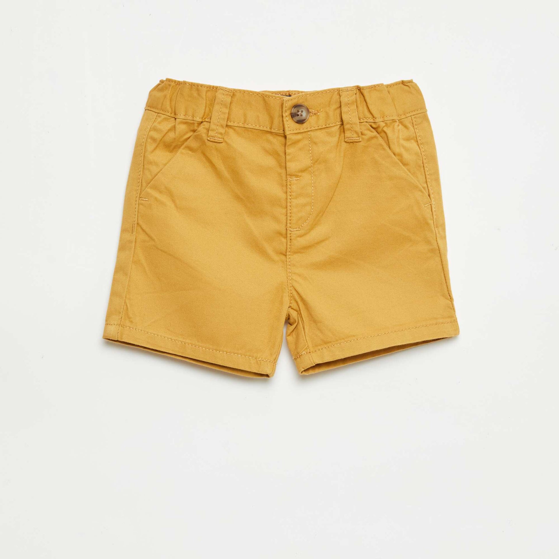Short chino avec taille ajustable JAUNE MOUTARDE