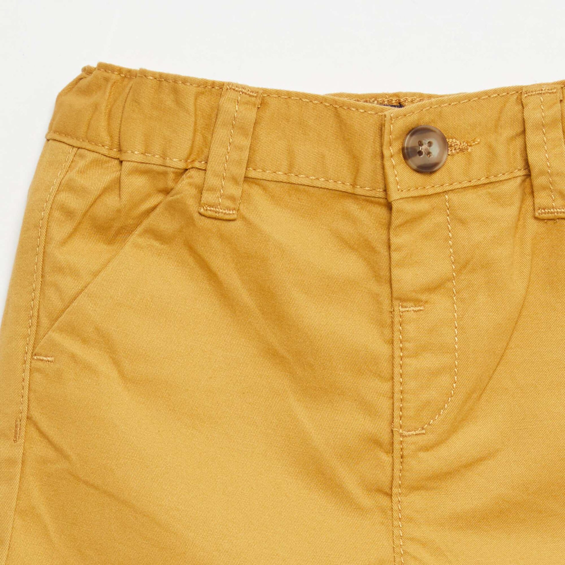 Short chino avec taille ajustable JAUNE MOUTARDE