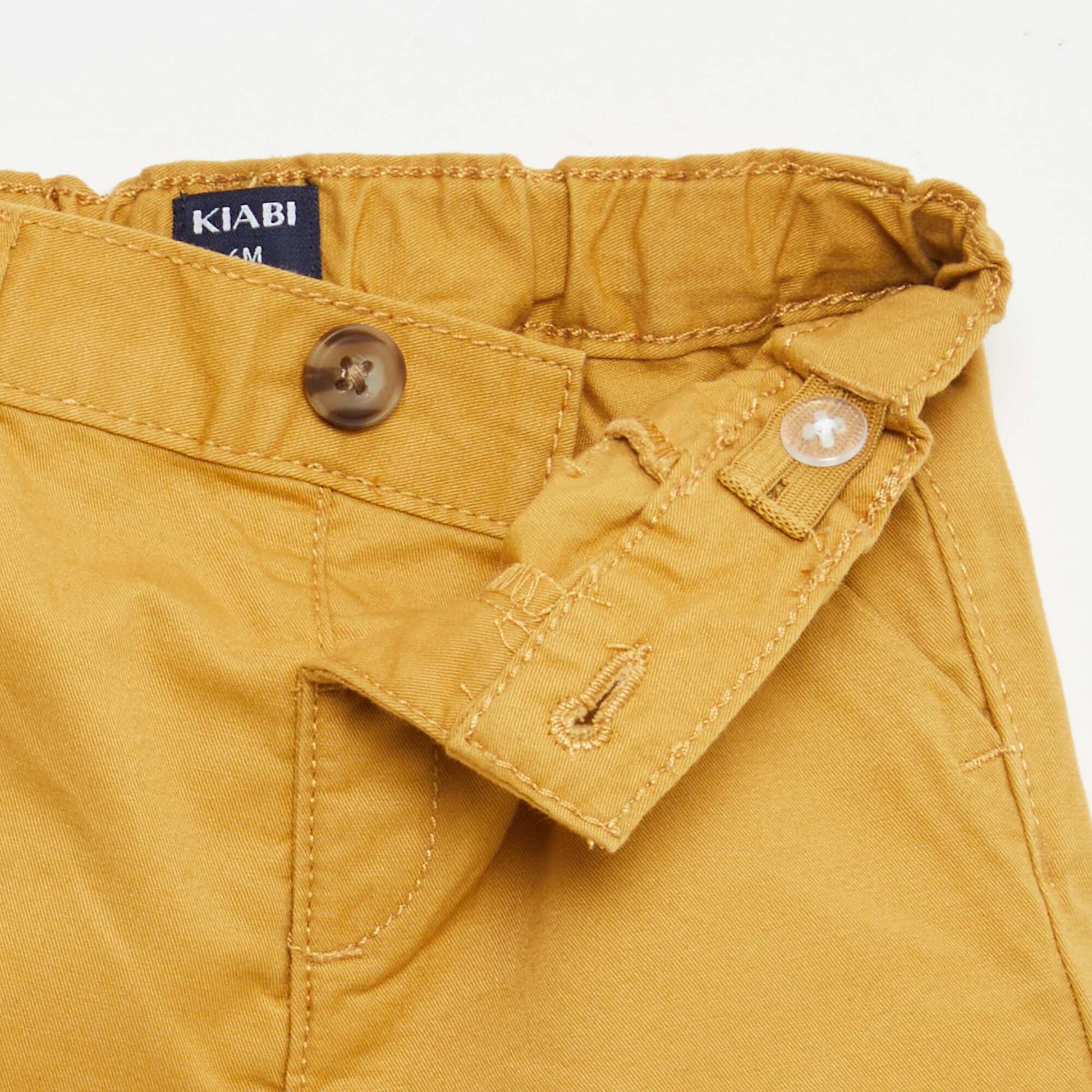 Short chino avec taille ajustable JAUNE MOUTARDE