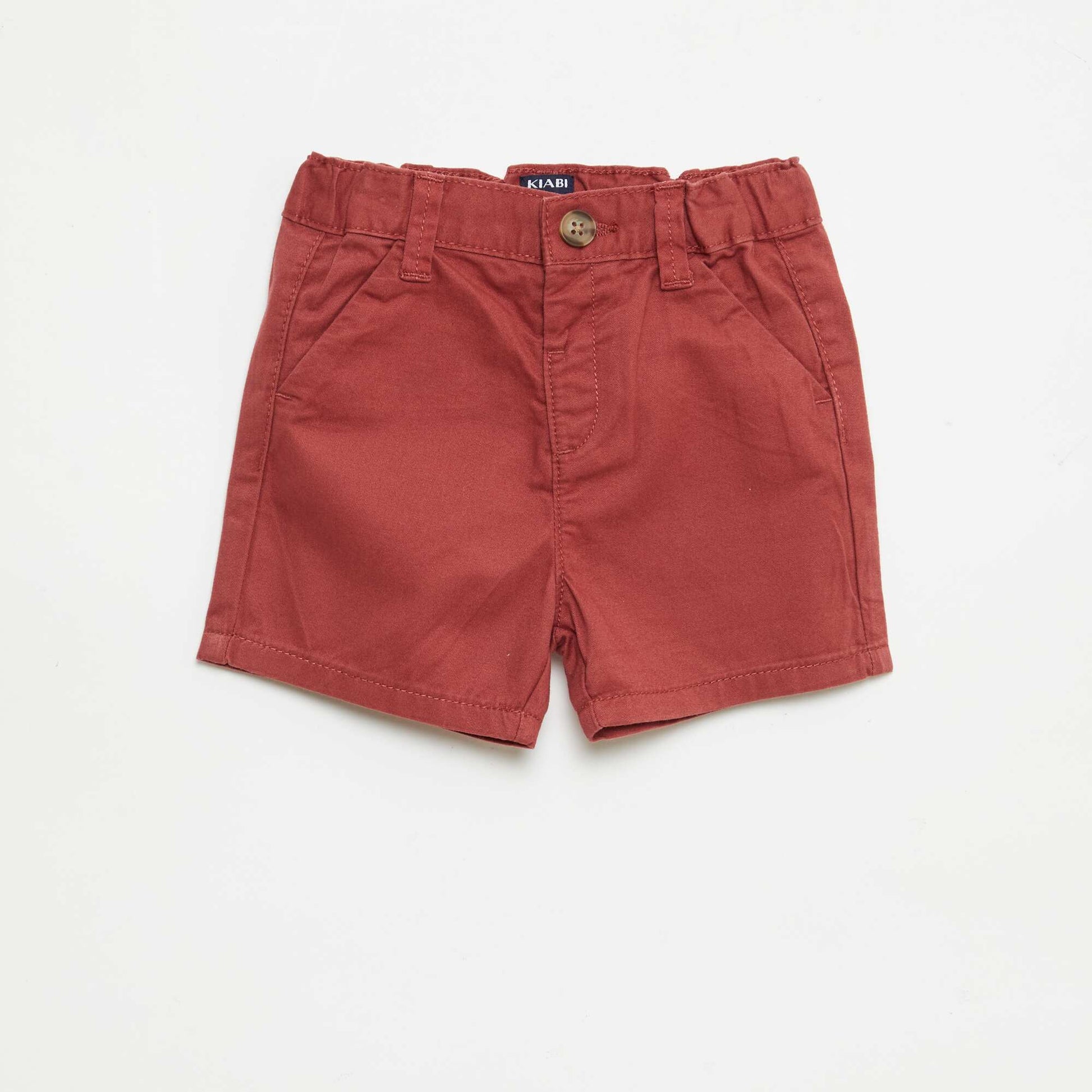 Short chino avec taille ajustable ROUGE