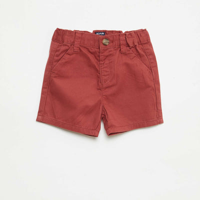 Short chino avec taille ajustable ROUGE