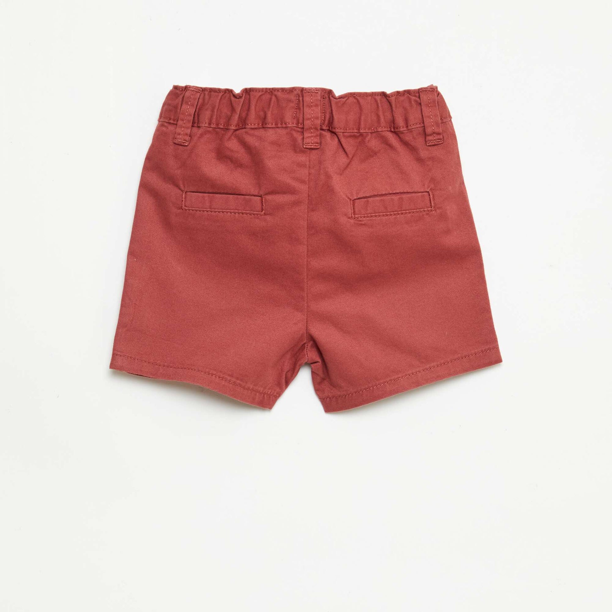 Short chino avec taille ajustable ROUGE