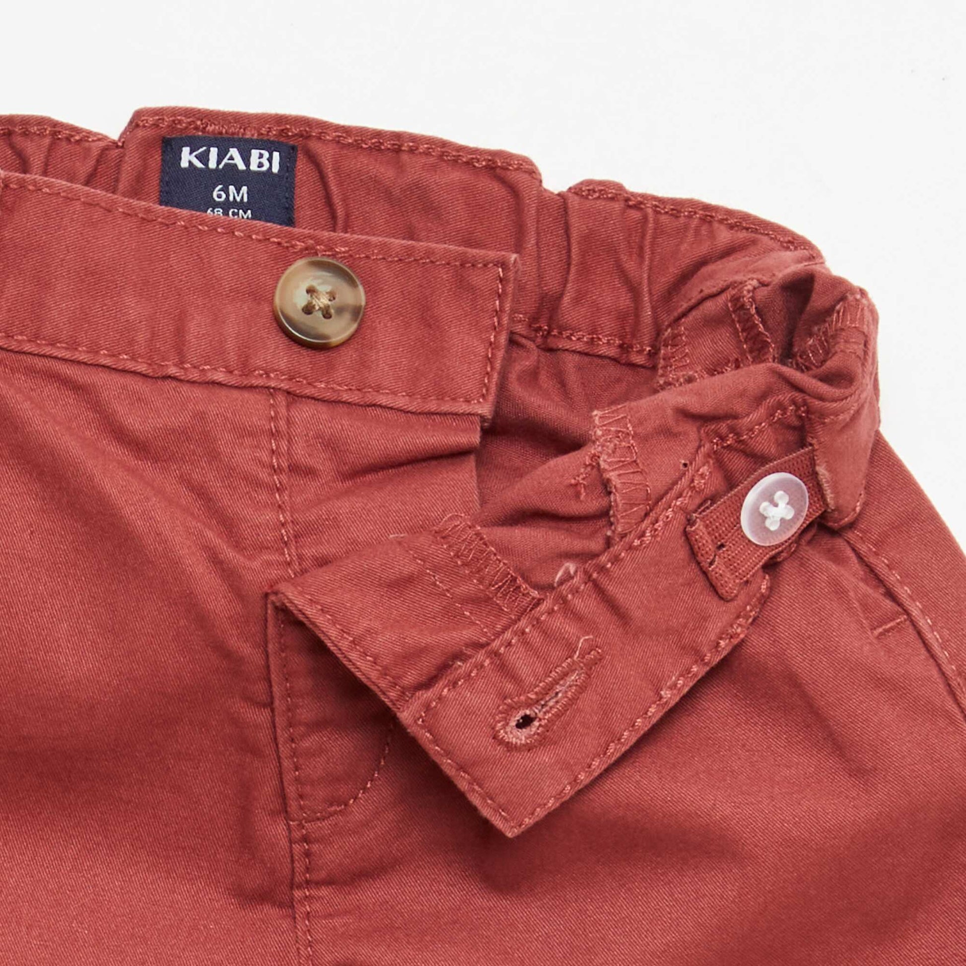 Short chino avec taille ajustable ROUGE