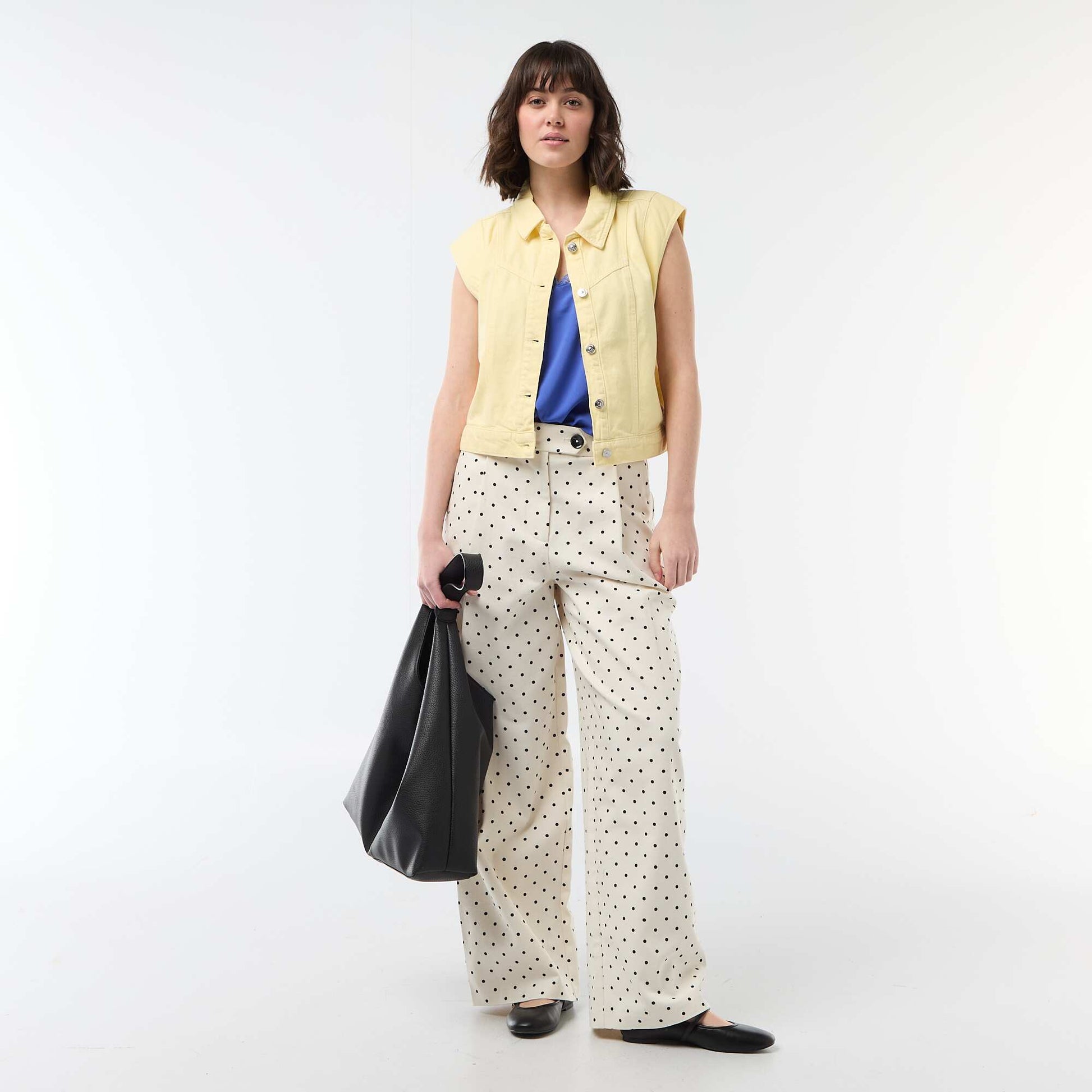 Veste sans manches unie JAUNE