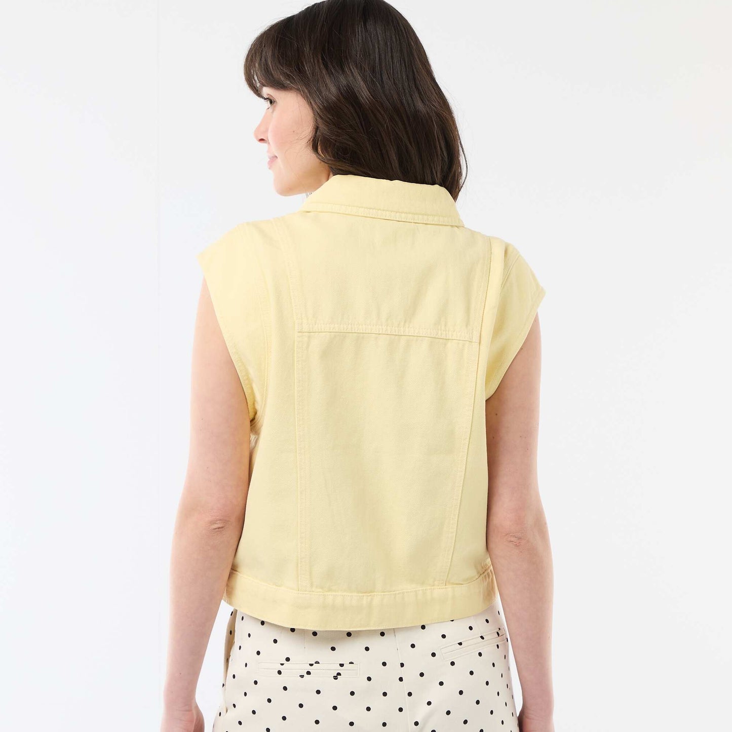 Veste sans manches unie JAUNE