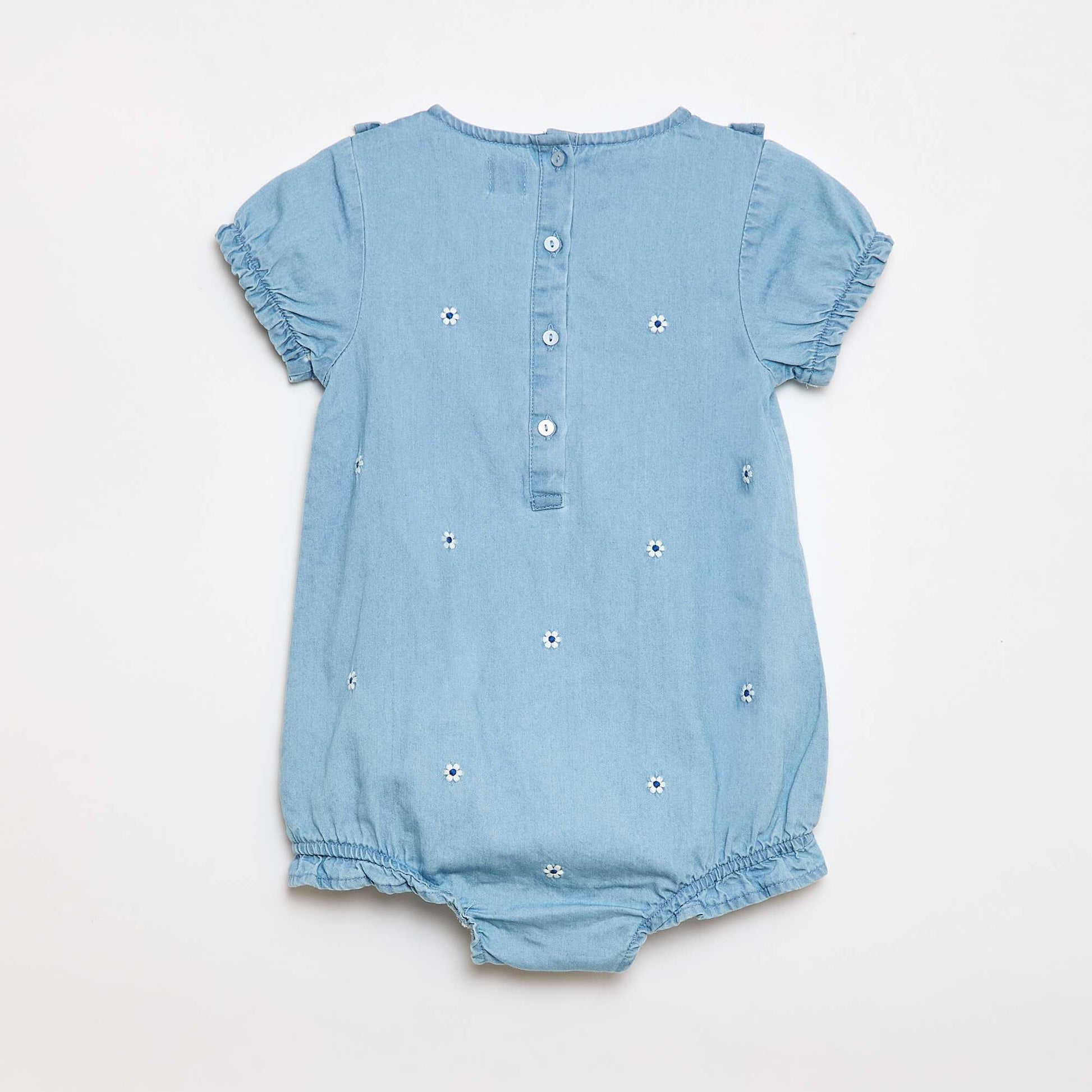 Ensemble 3 pièces barboteuse + chapeau + chaussettes BLEU