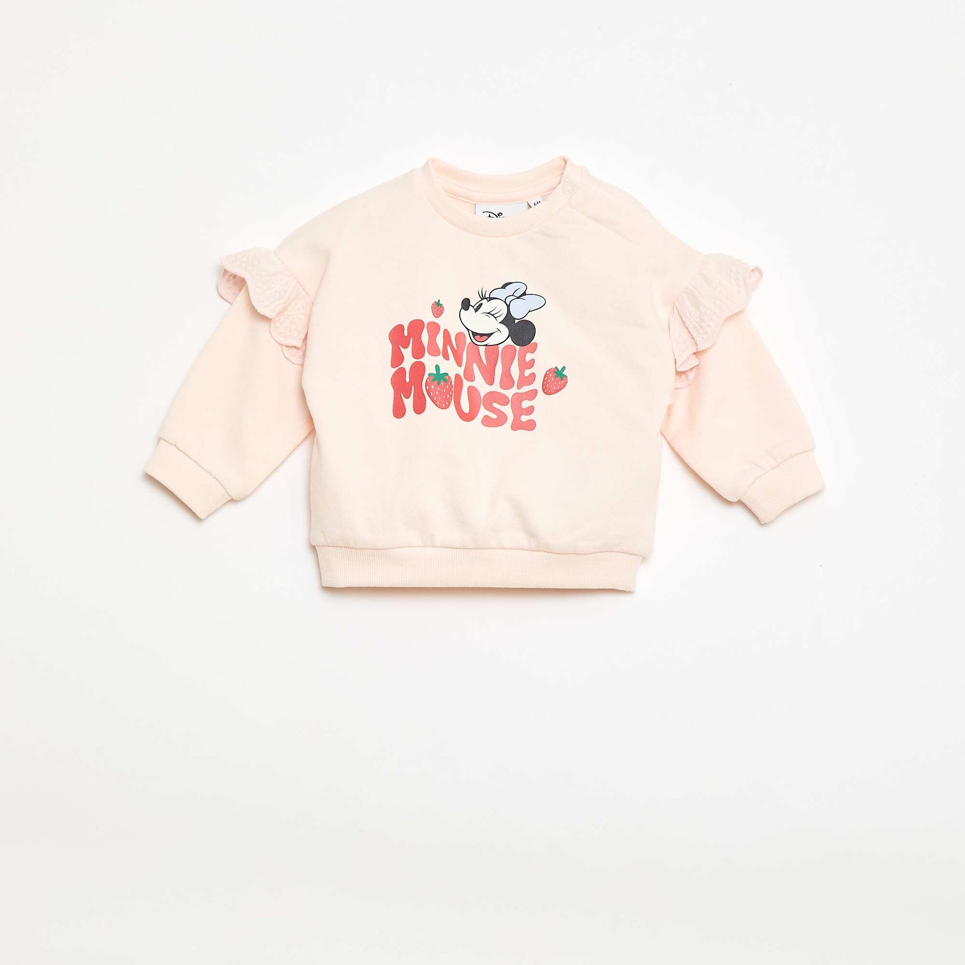 Sweat 'Minnie' 'Disney' à manches longues avec volants brodés ROSE