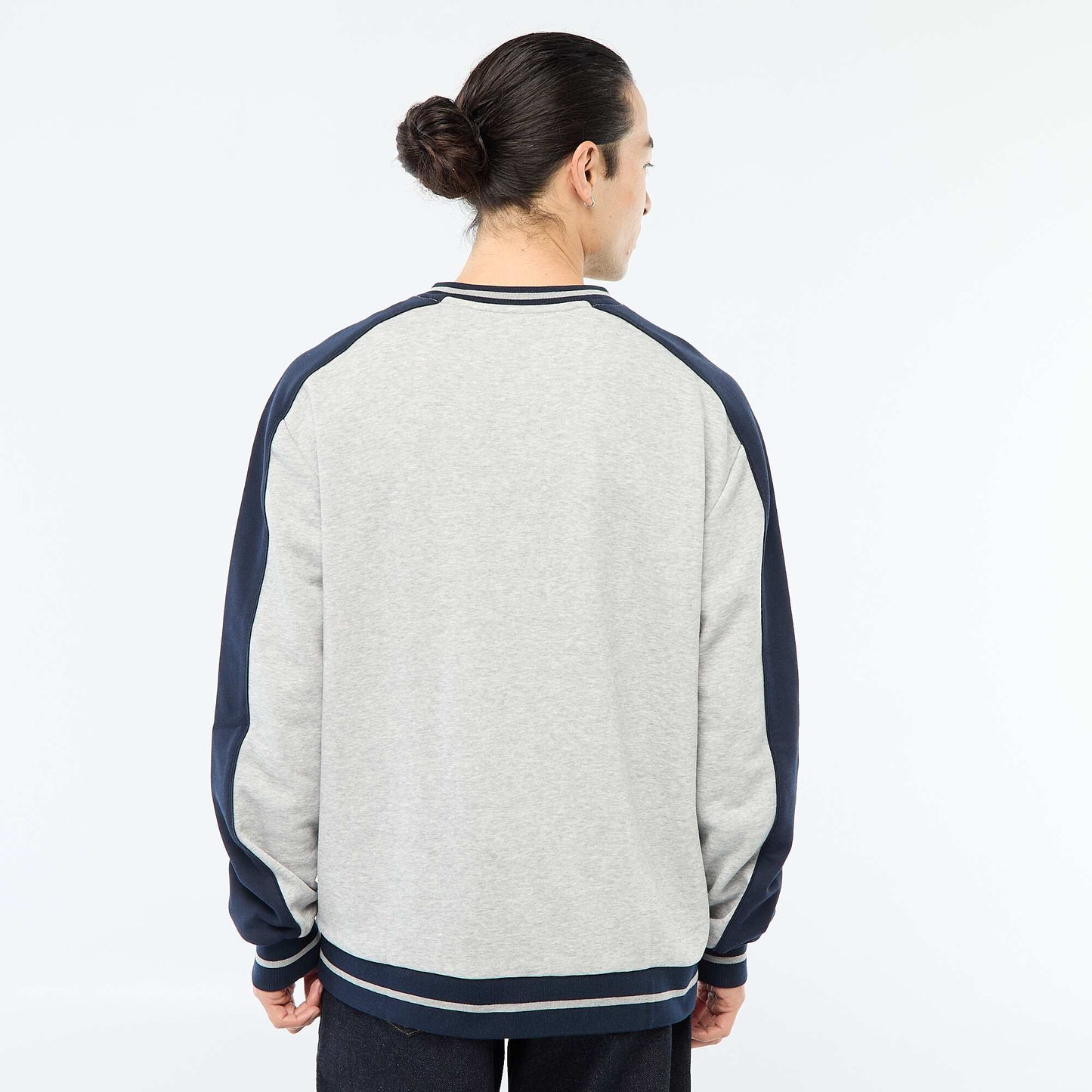 Sweat col V en french terry GRIS