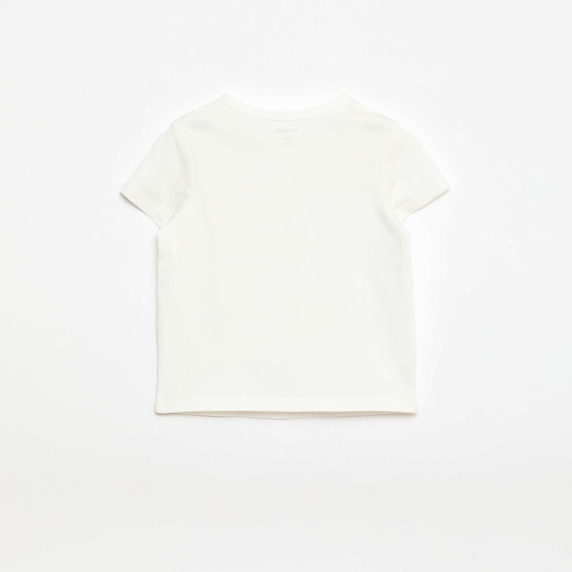 T-shirt à col tunisien boutonné BLANC