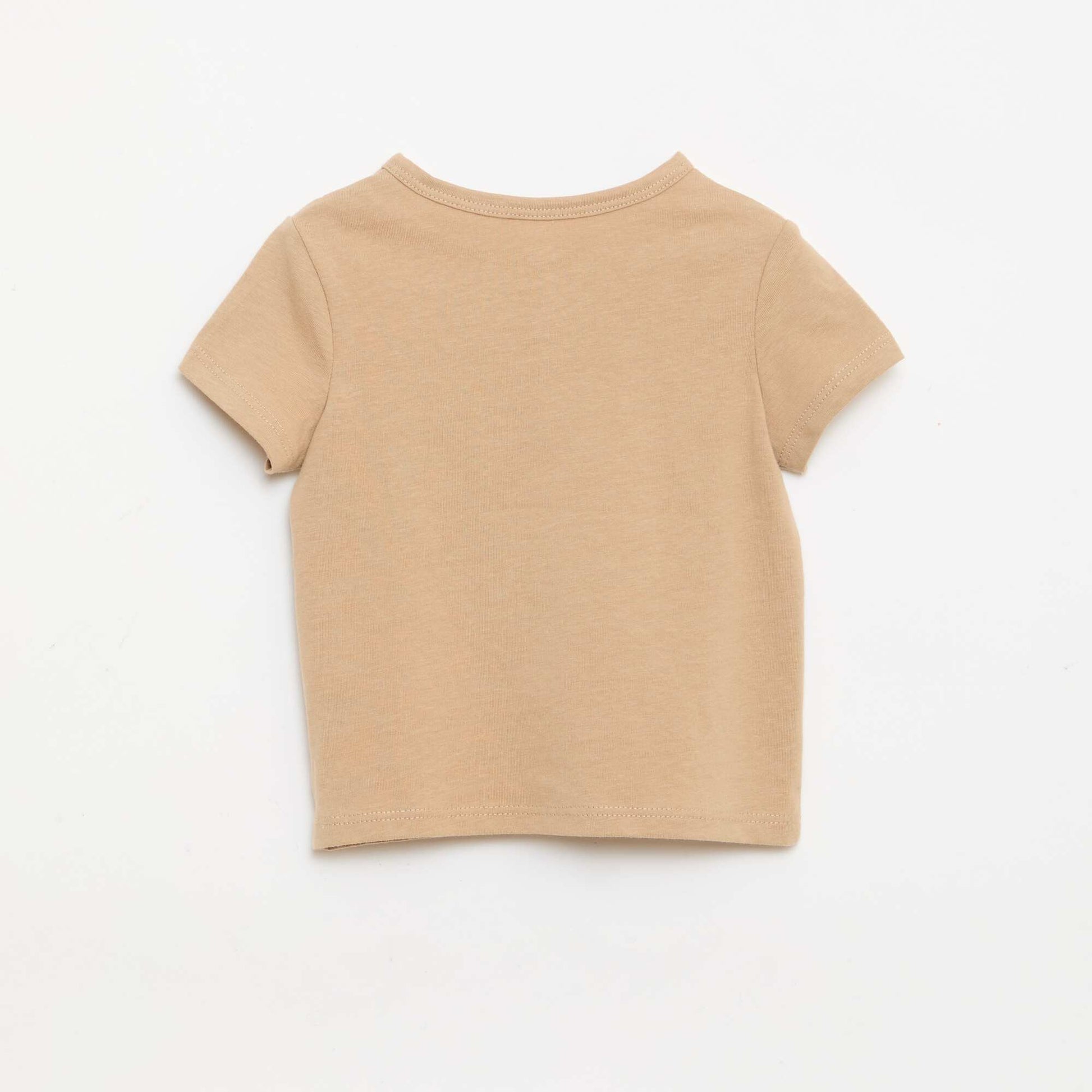 T-shirt à col tunisien boutonné BEIGE