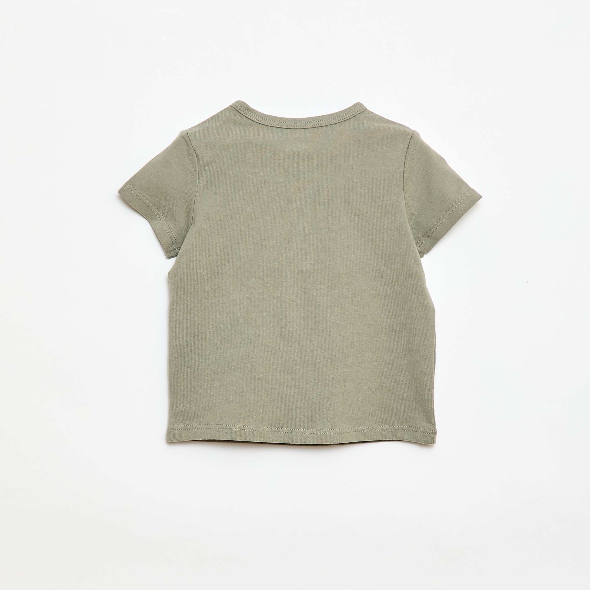 T-shirt à col tunisien boutonné VERT