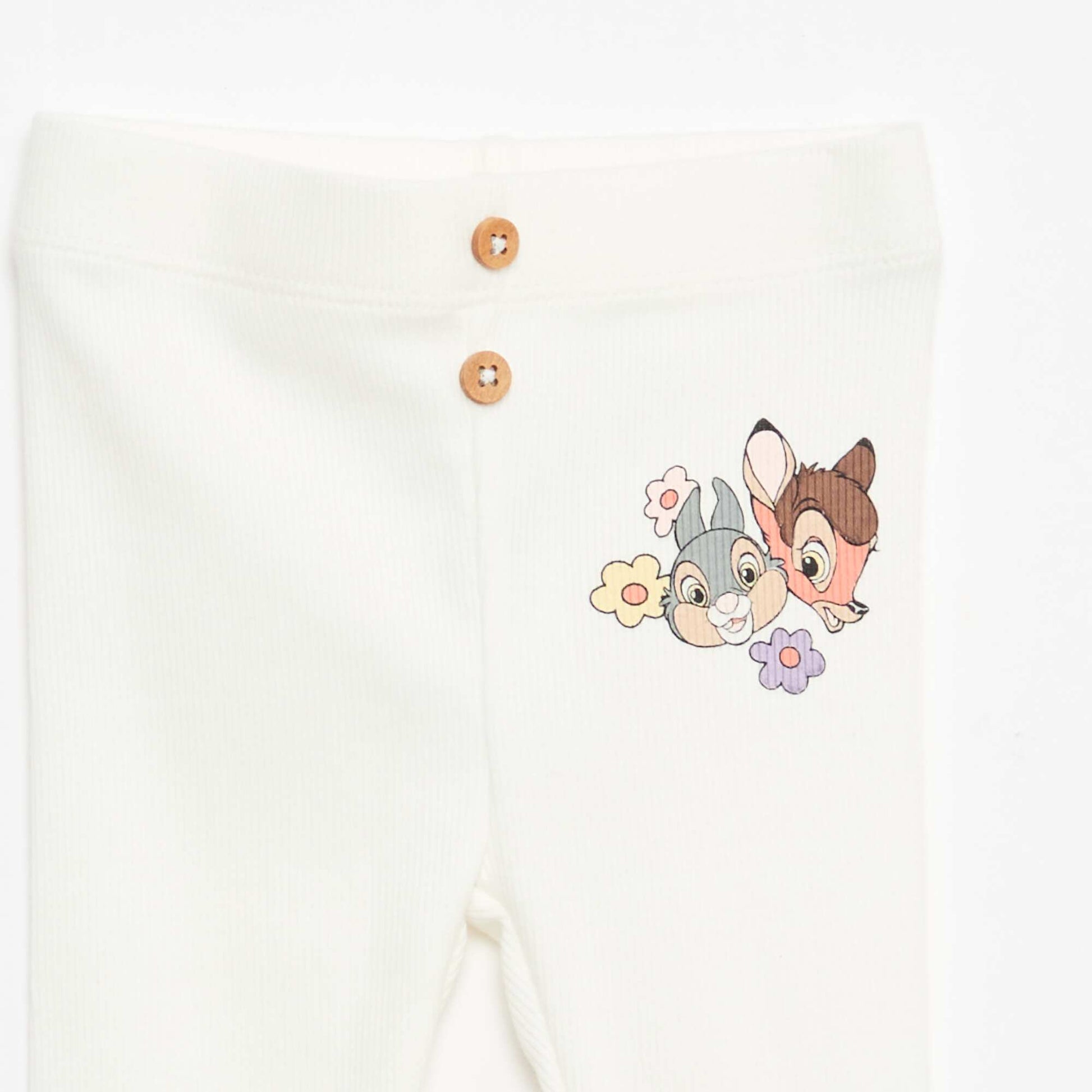 Legging 'Bambi' 'Disney' côtelé BLANC