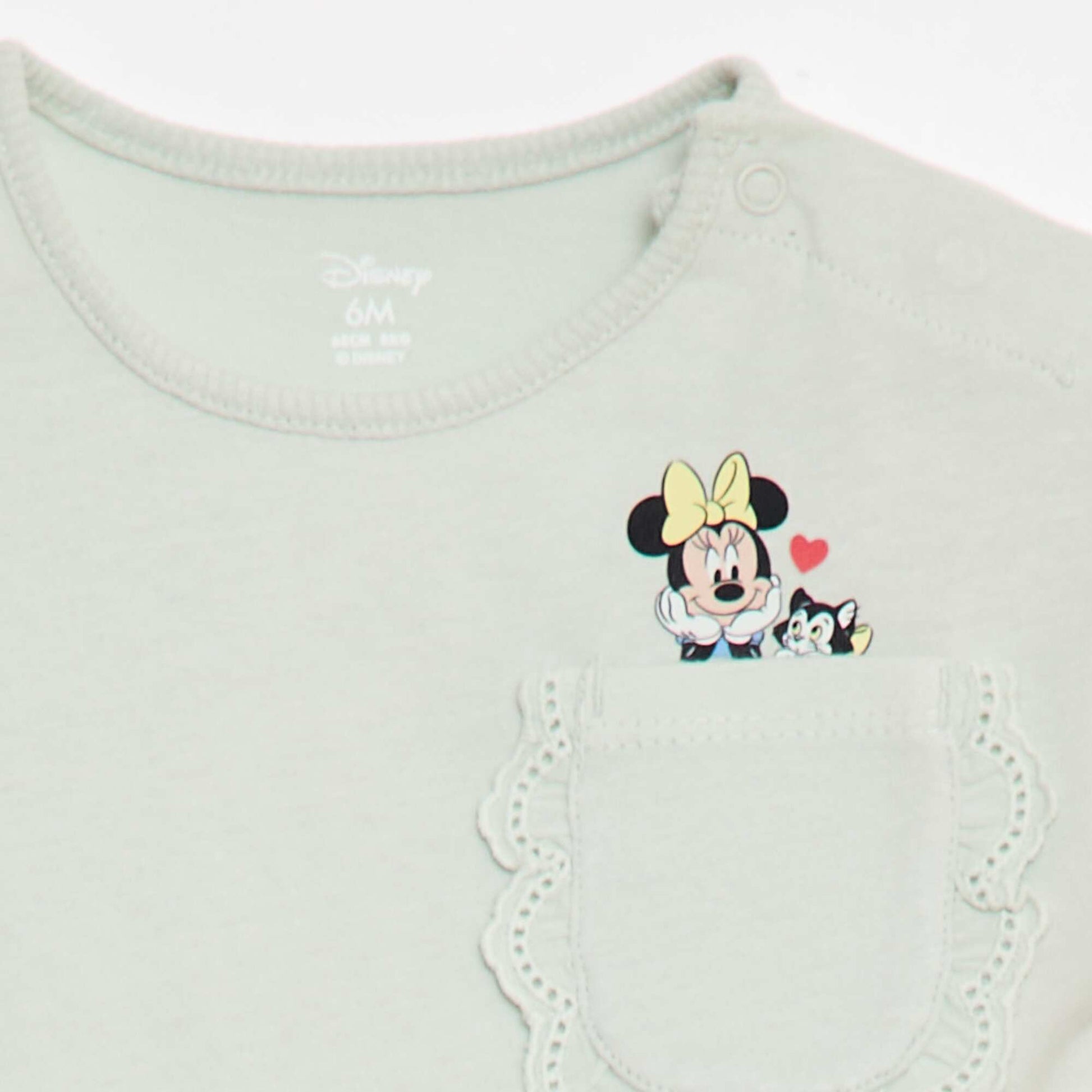 T-shirt 'Minnie' 'Disney' à manches courtes et poche volantée VERT