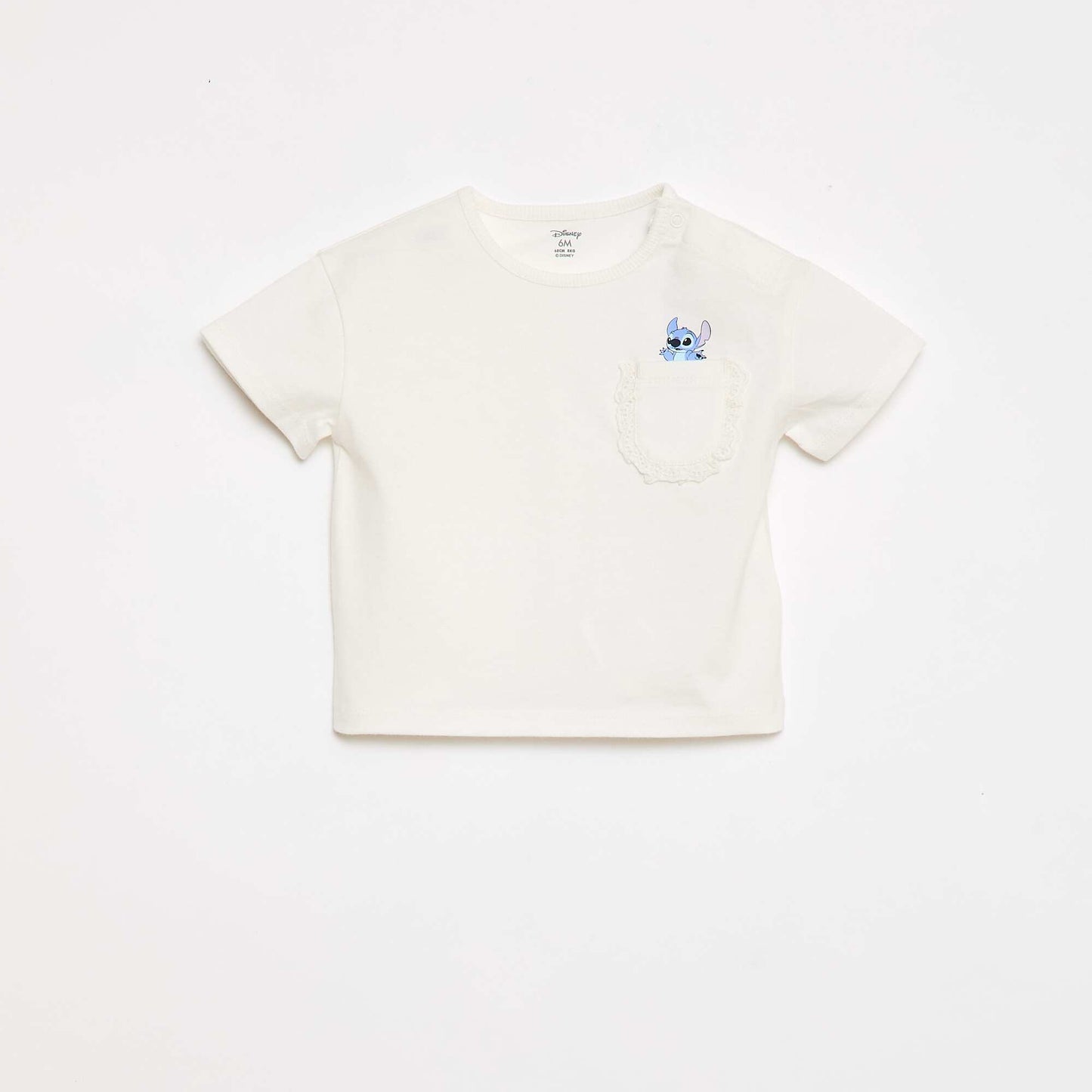 T-shirt 'Disney' à manches courtes et poche volantée BLANC