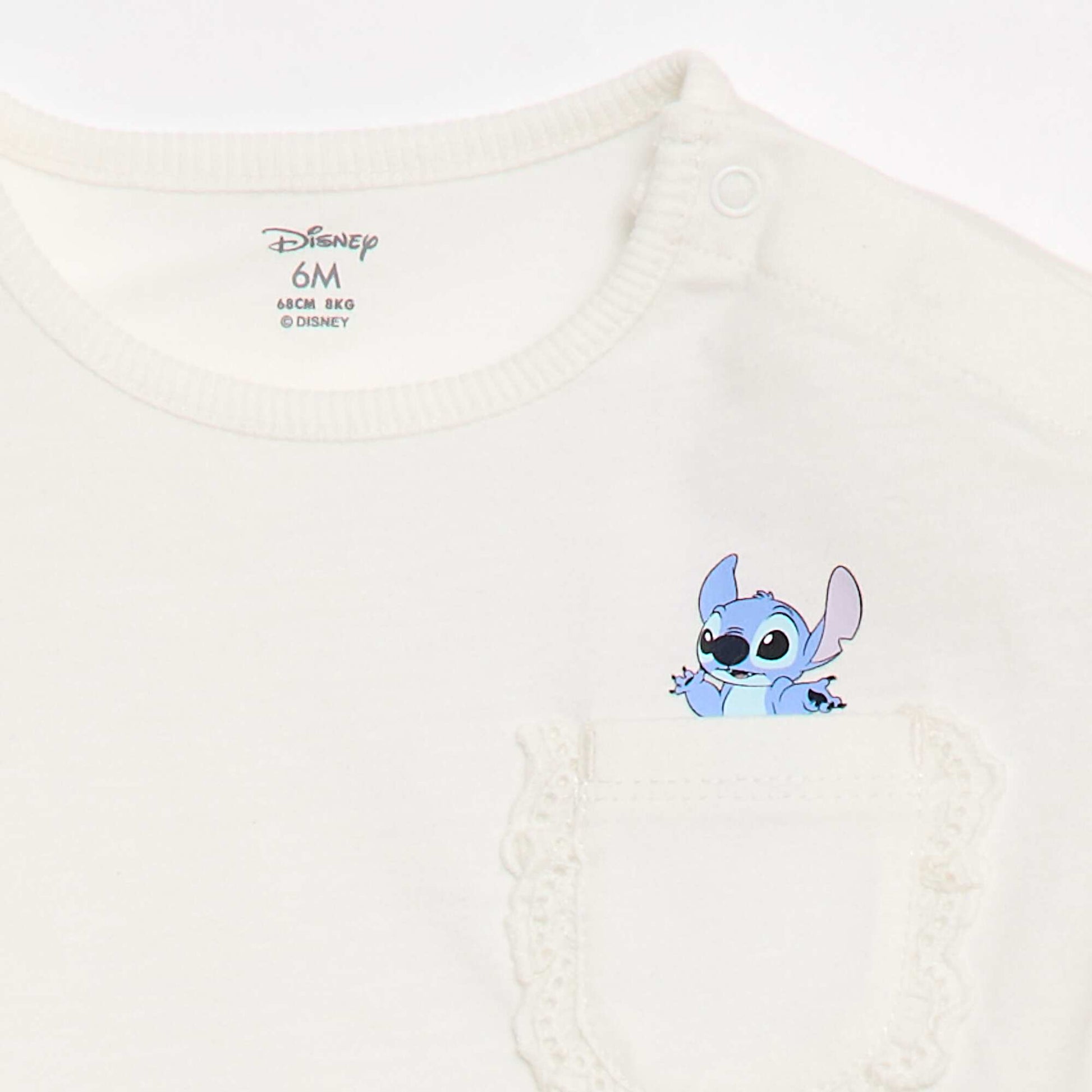 T-shirt 'Disney' à manches courtes et poche volantée BLANC