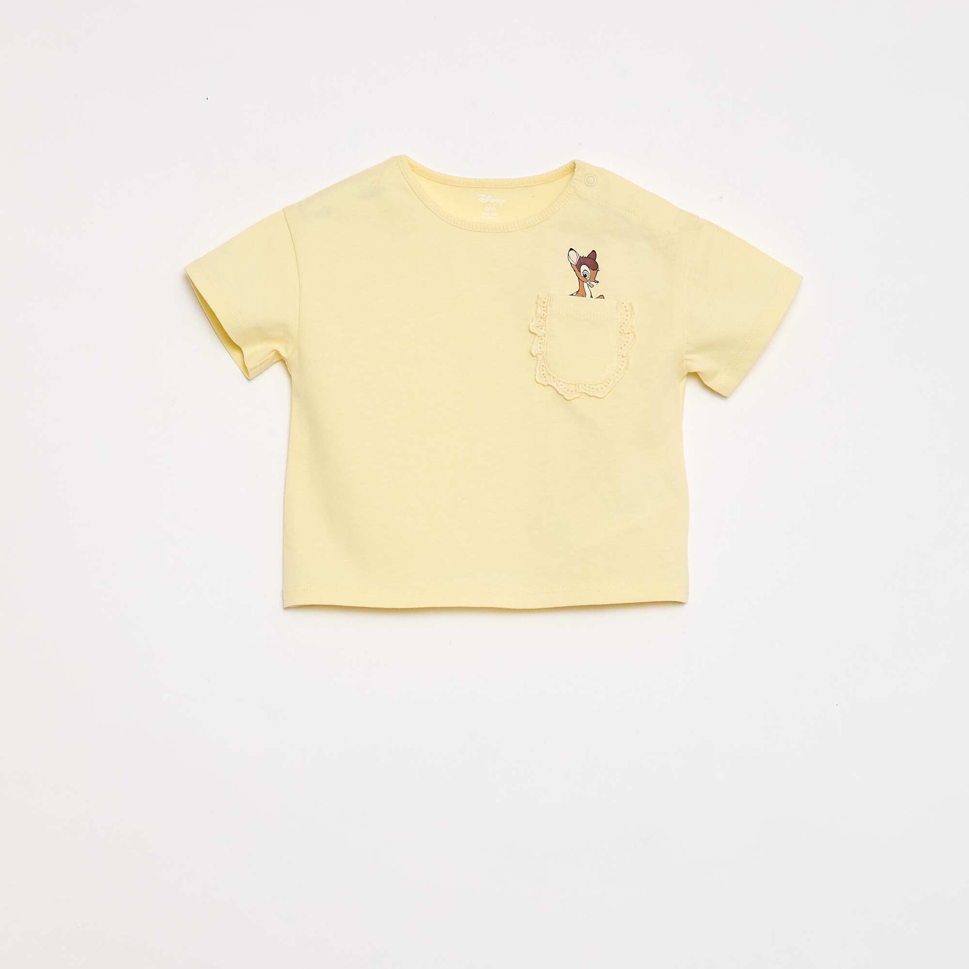 T-shirt 'Disney' à manches courtes et poche volantée JAUNE