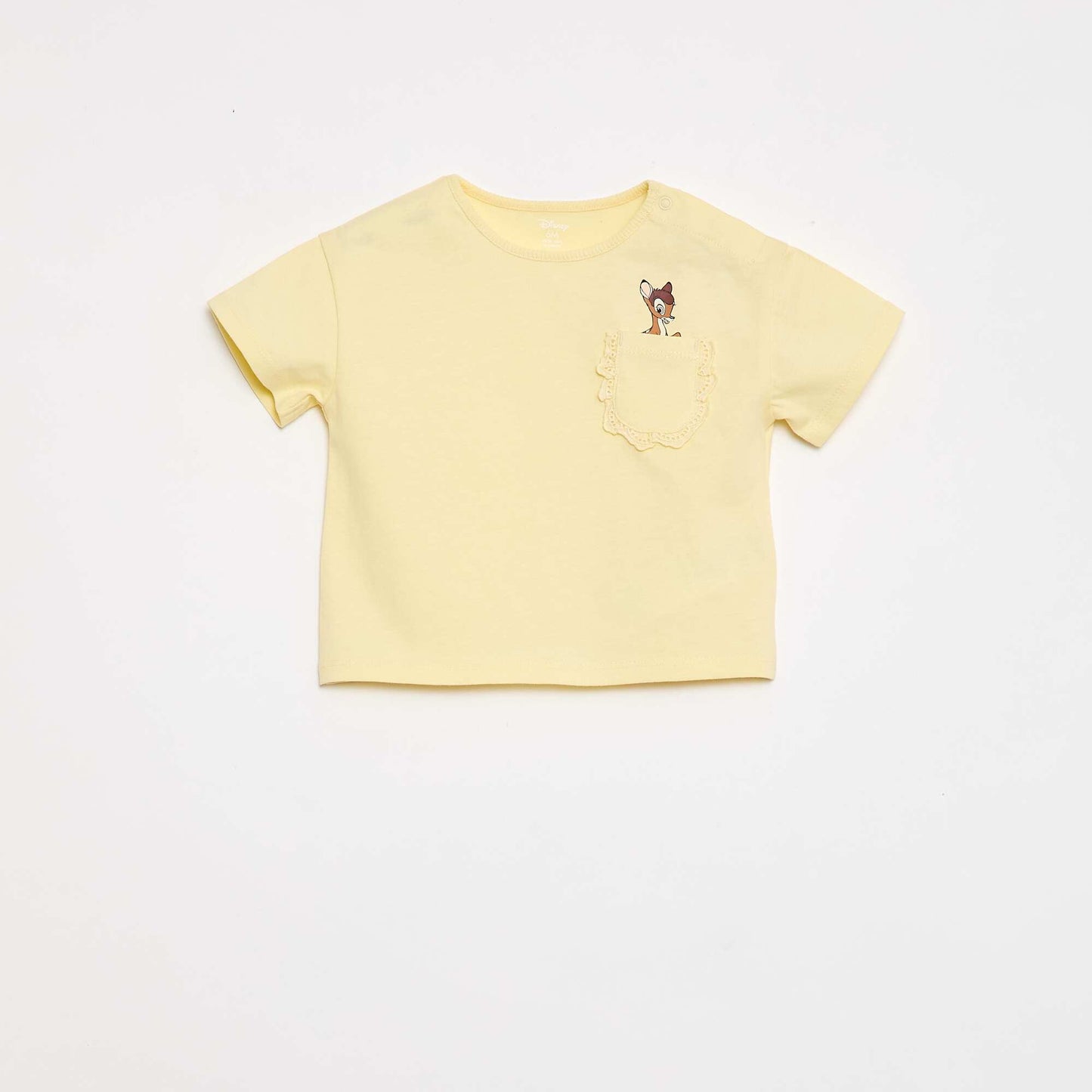 T-shirt 'Disney' à manches courtes et poche volantée JAUNE