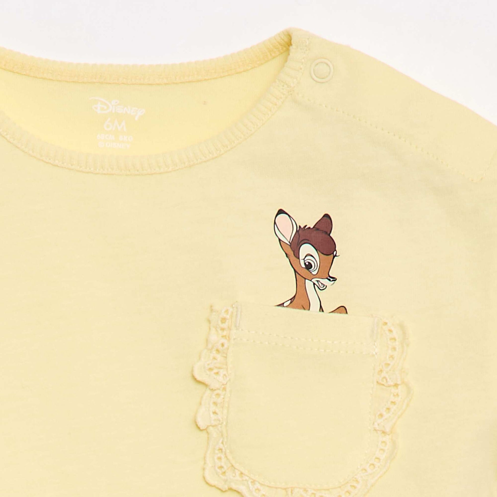T-shirt 'Disney' à manches courtes et poche volantée JAUNE