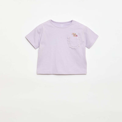 T-shirt 'Disney' à manches courtes et poche volantée VIOLET