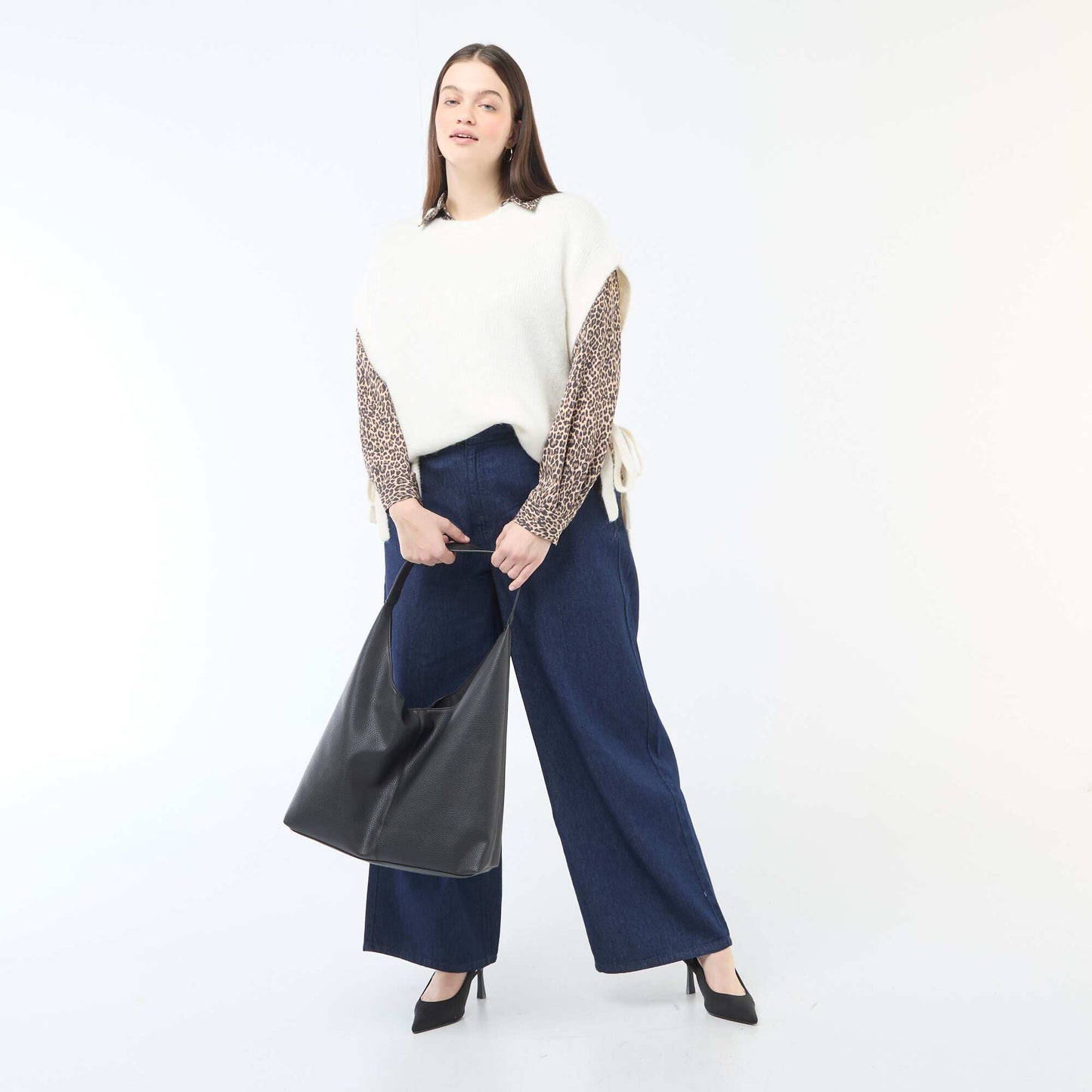 Pull sans manches à nouer sur les côtés BEIGE