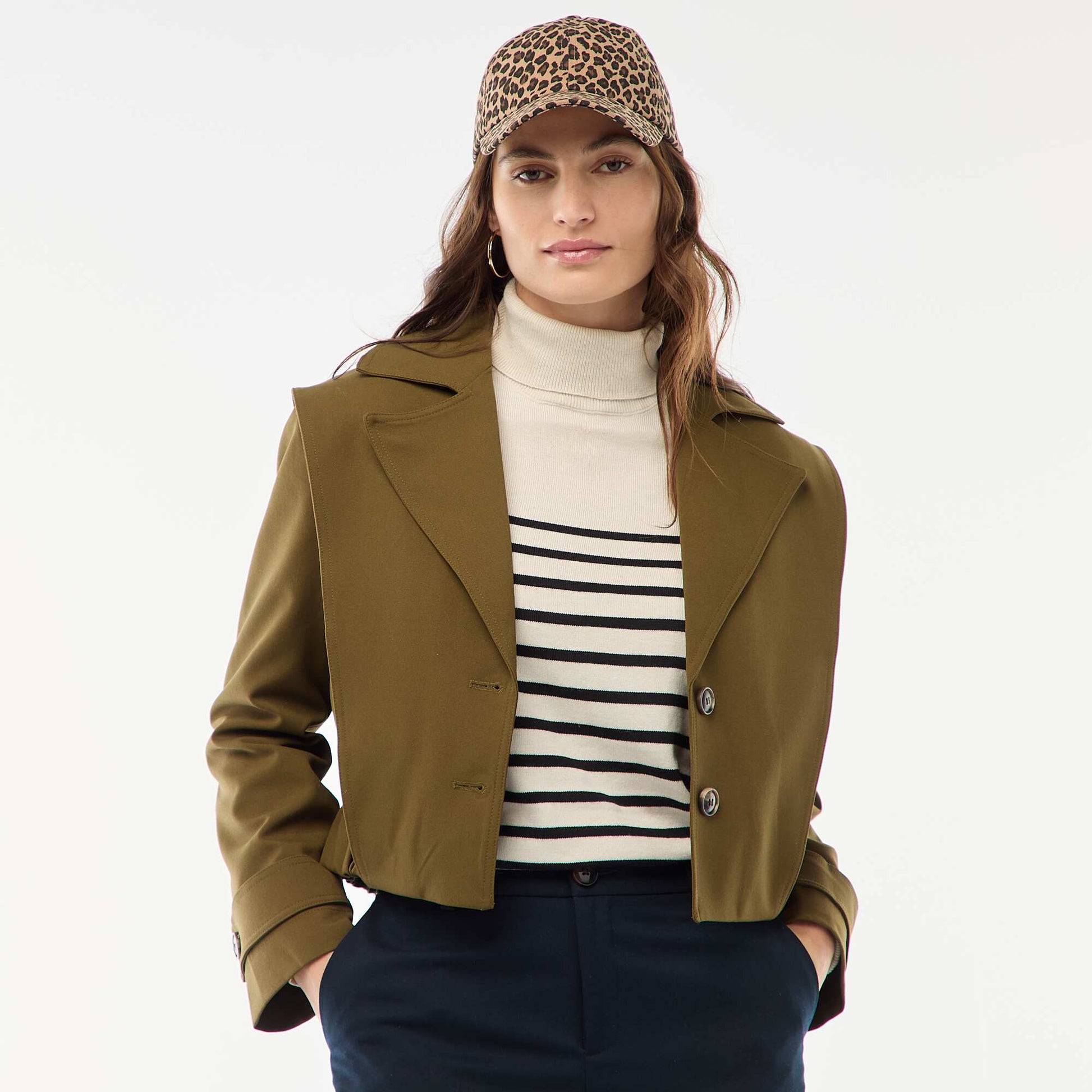Veste cropped style trench VERT