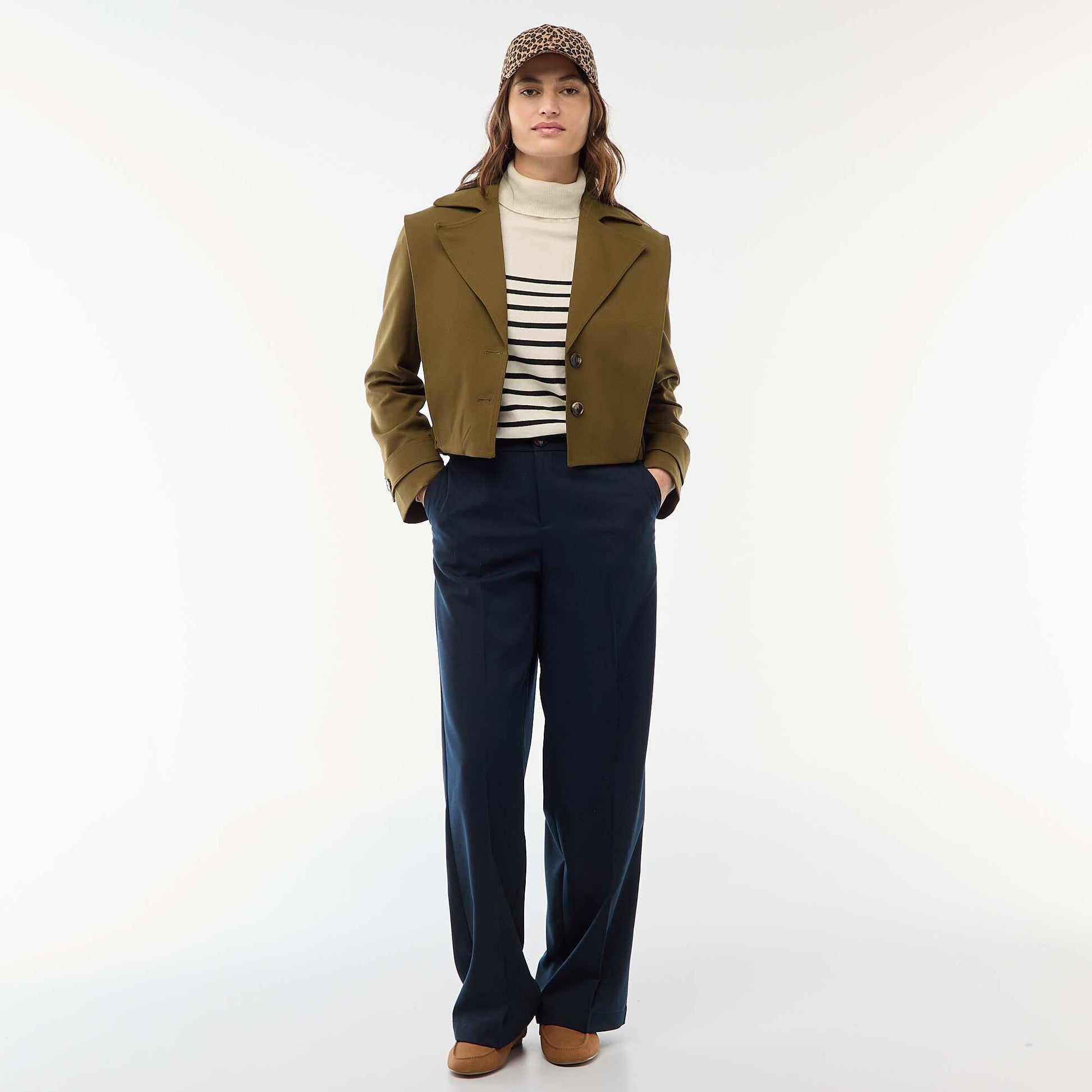 Veste cropped style trench VERT