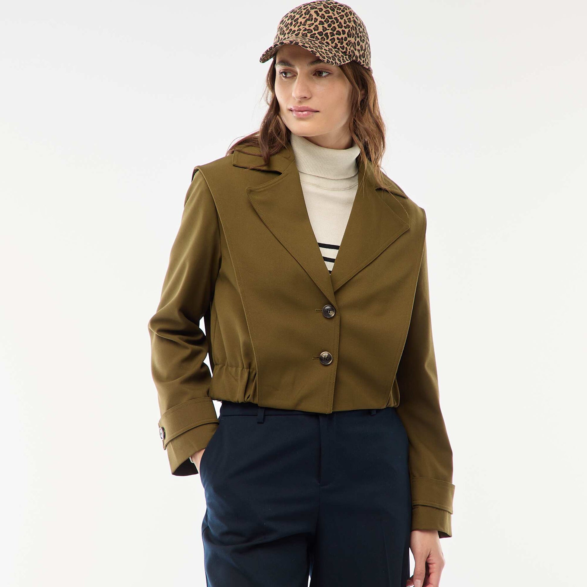 Veste cropped style trench VERT