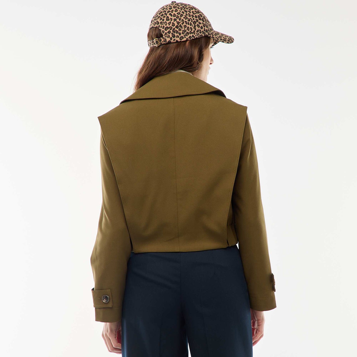 Veste cropped style trench VERT