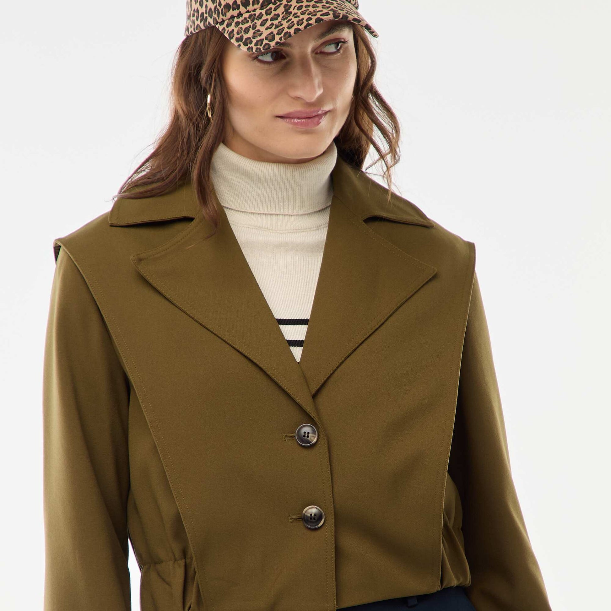 Veste cropped style trench VERT