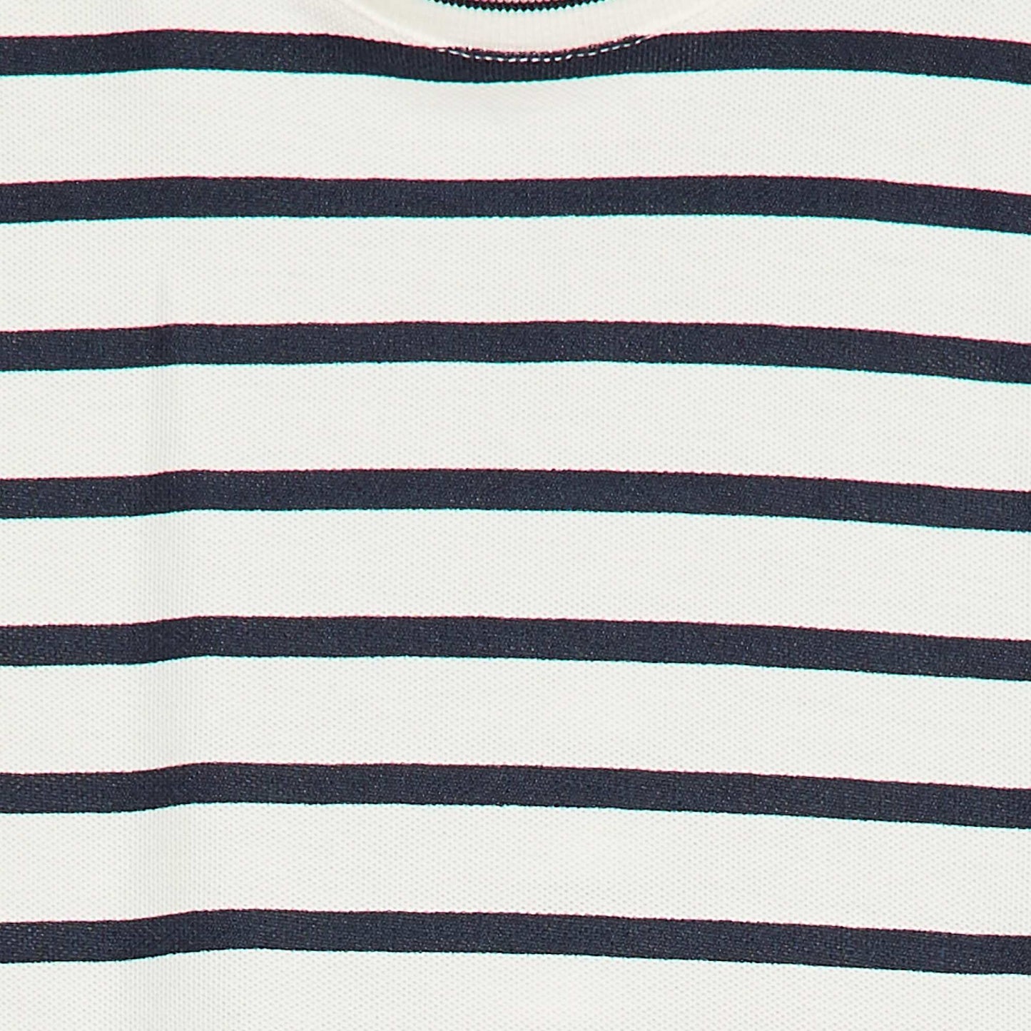 T-shirt rayé manches courtes en coton BLANC