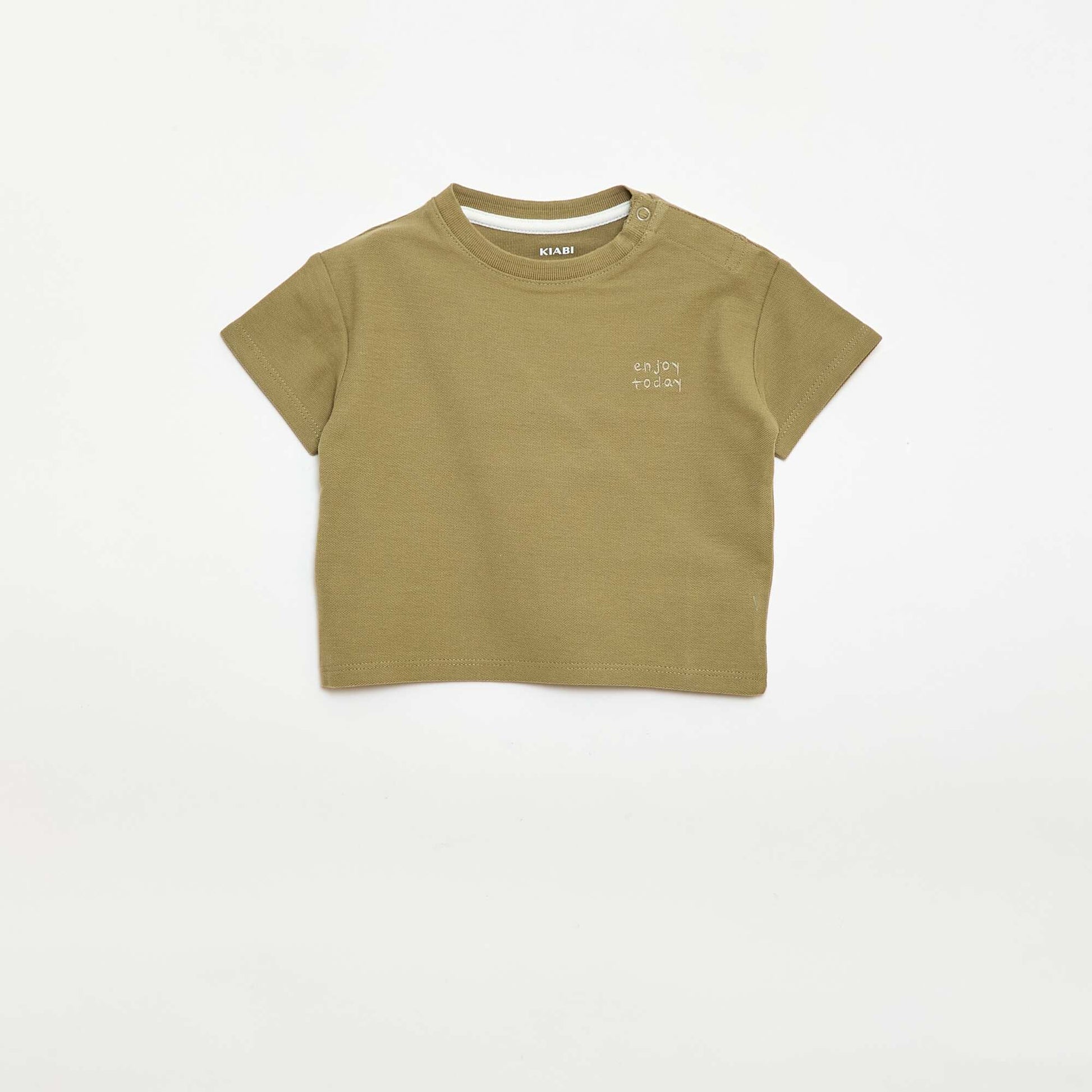 T-shirt uni manches courtes en coton VERT