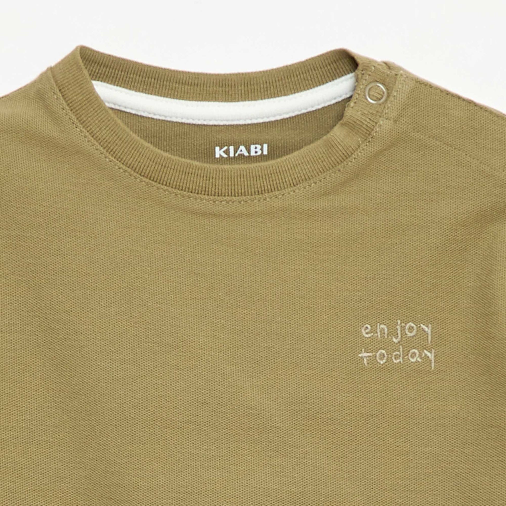 T-shirt uni manches courtes en coton VERT