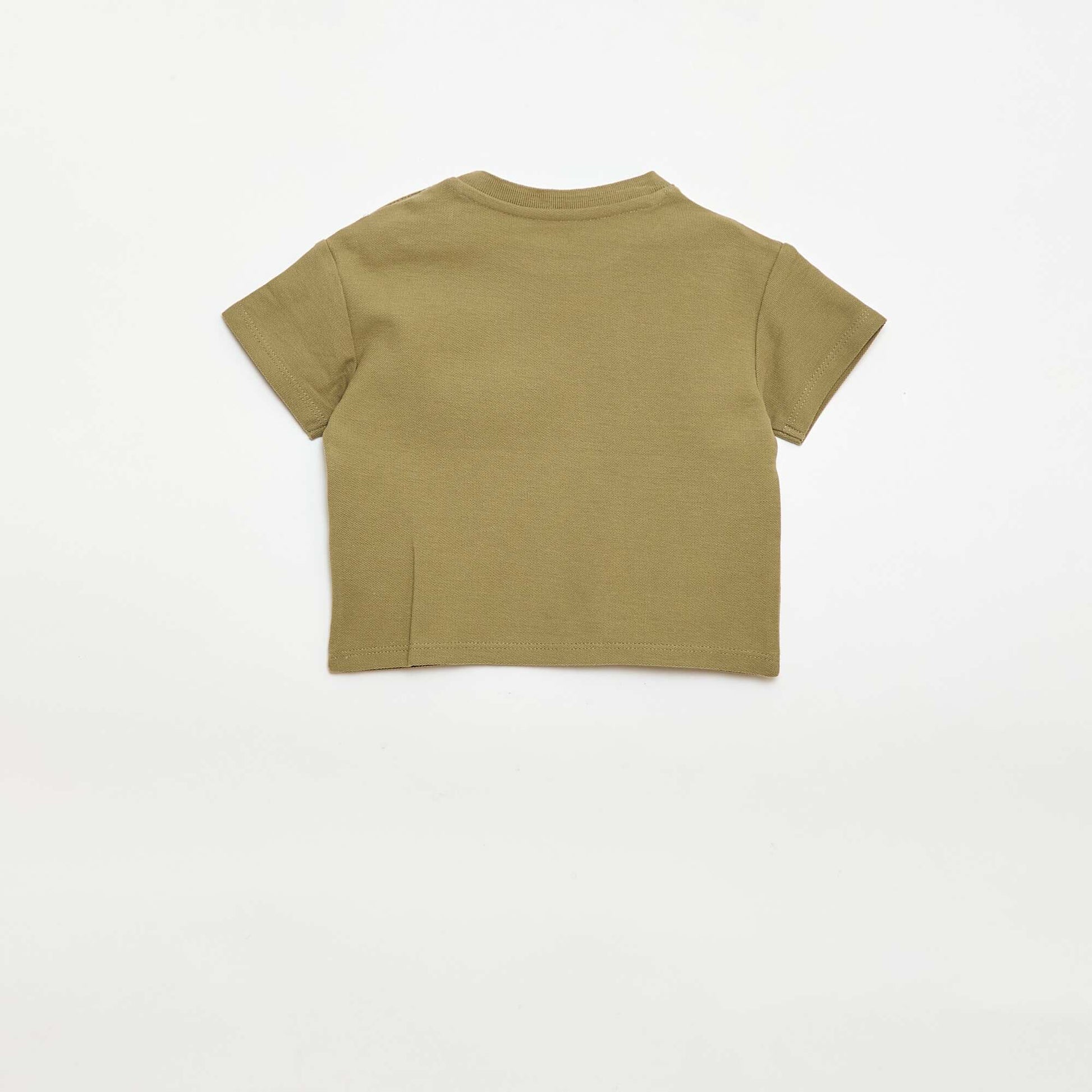 T-shirt uni manches courtes en coton VERT