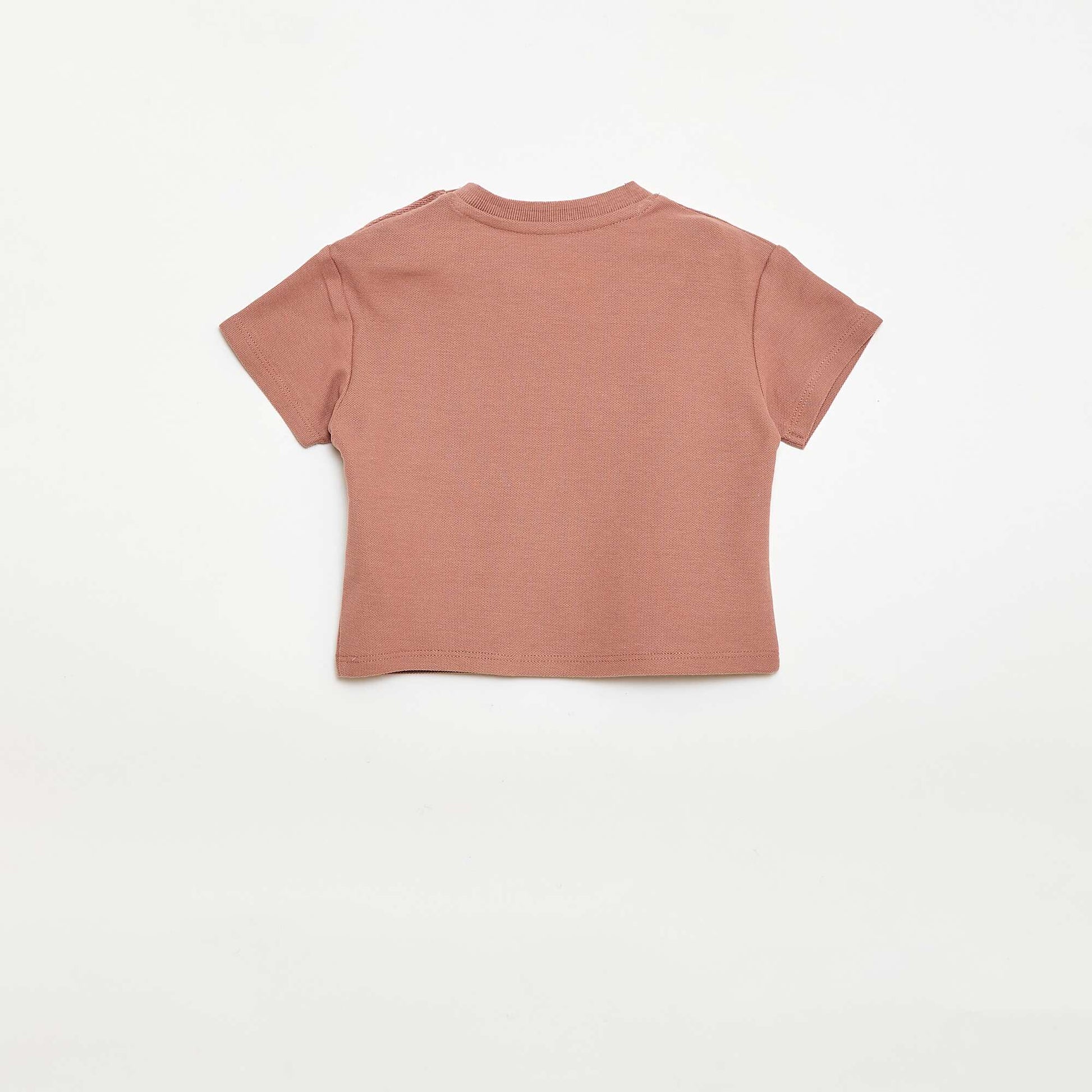 T-shirt uni manches courtes en coton MARRON