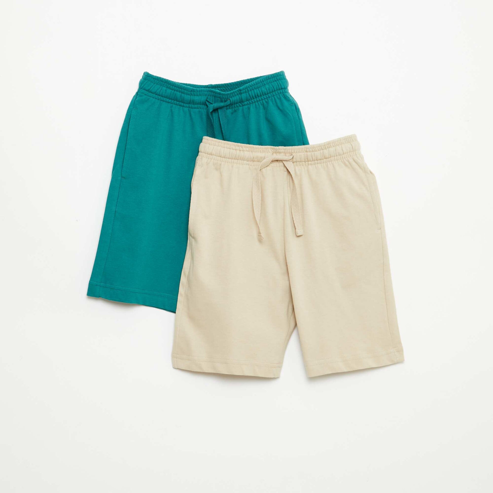 Lot de 2 shorts en jersey coton uni BEIGE