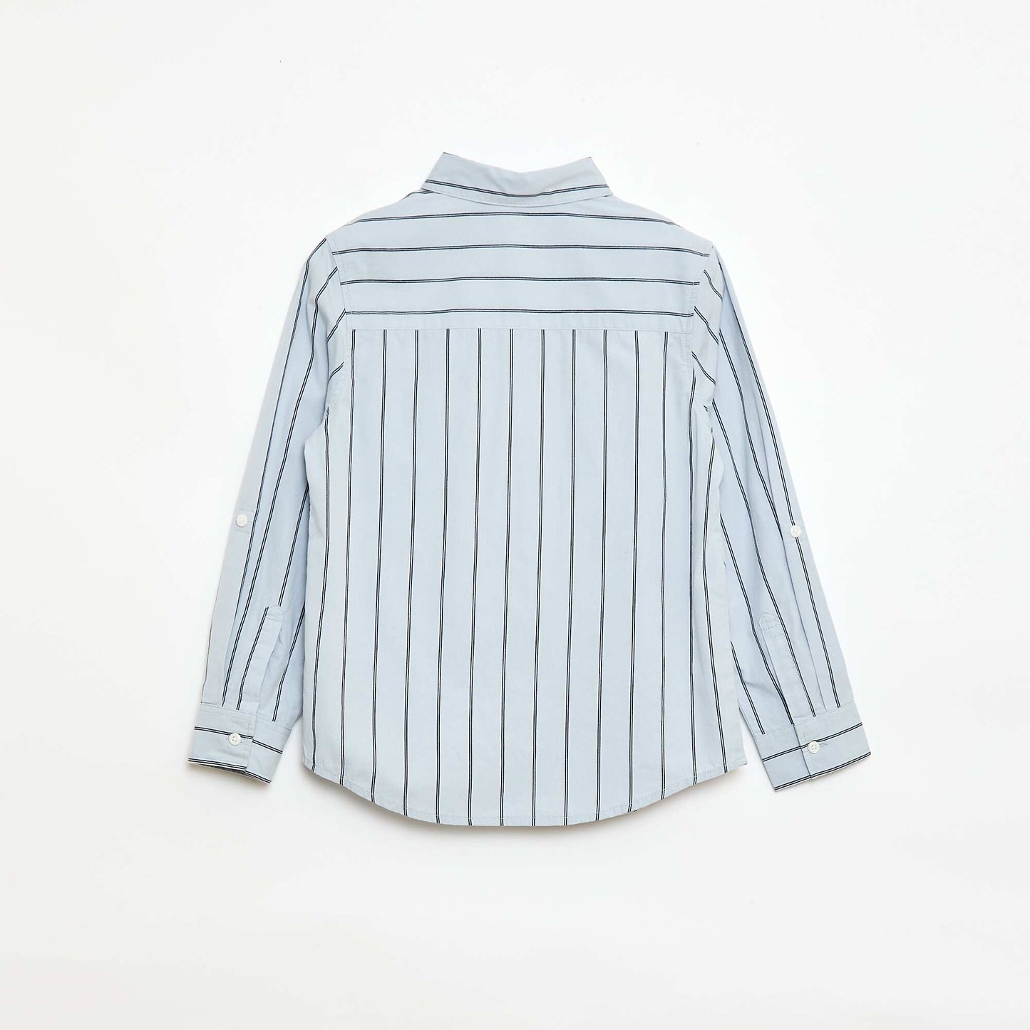 Chemise rayée en coton avec poche poitrine BLEU