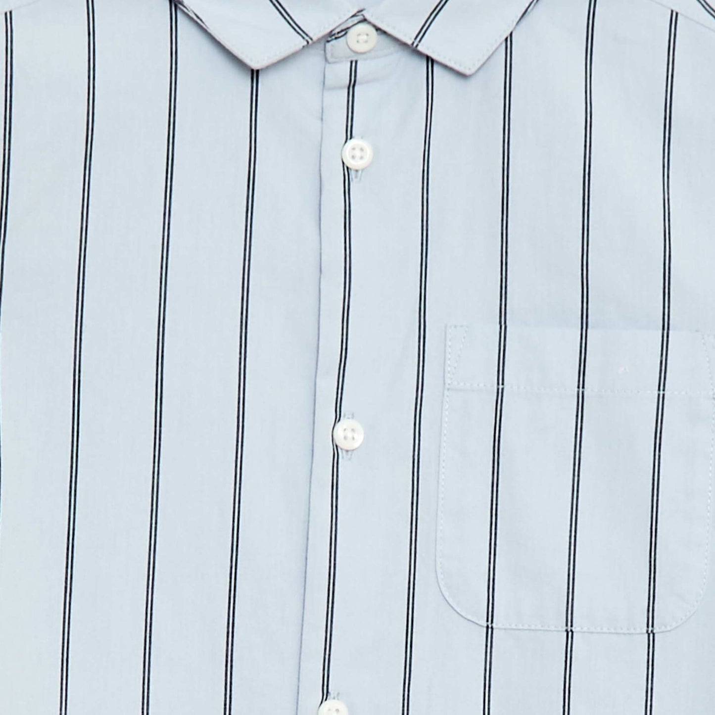 Chemise rayée en coton avec poche poitrine BLEU