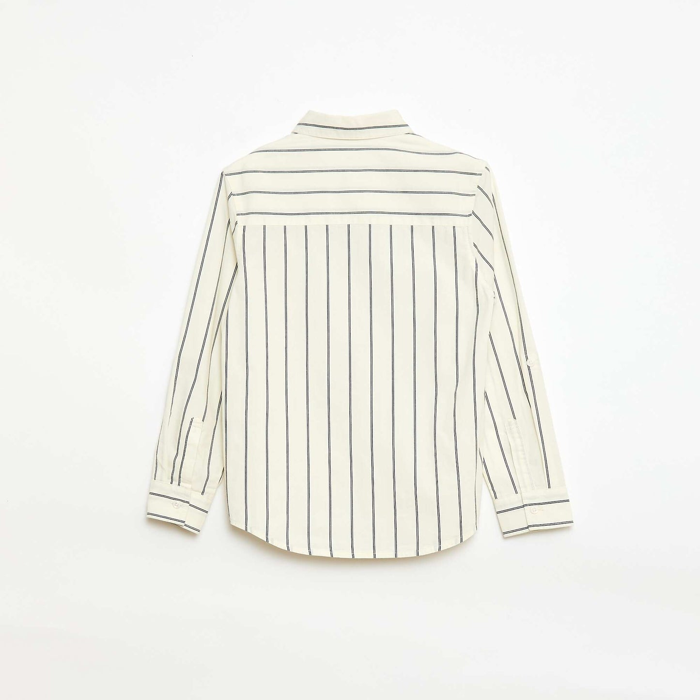 Chemise rayée en coton avec poche poitrine BEIGE