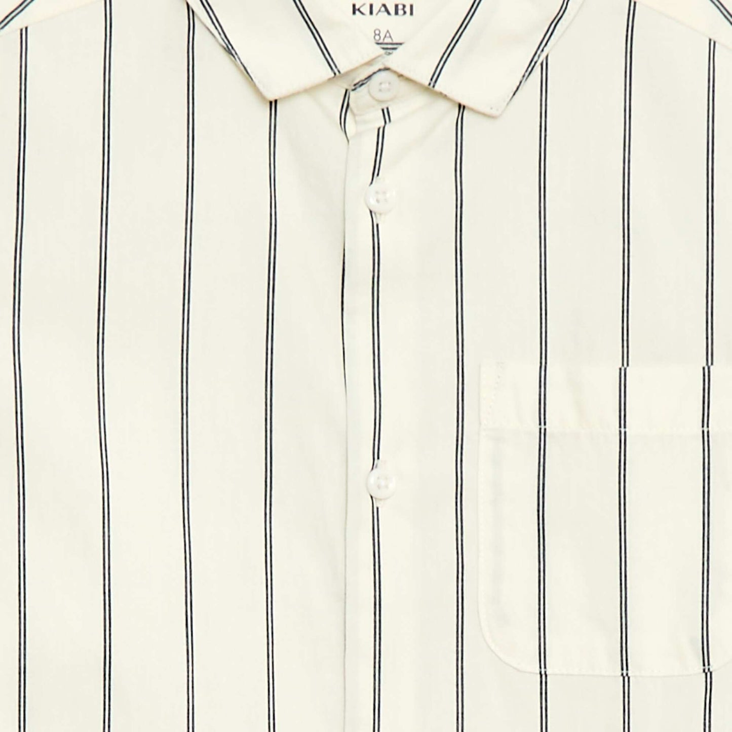 Chemise rayée en coton avec poche poitrine BEIGE