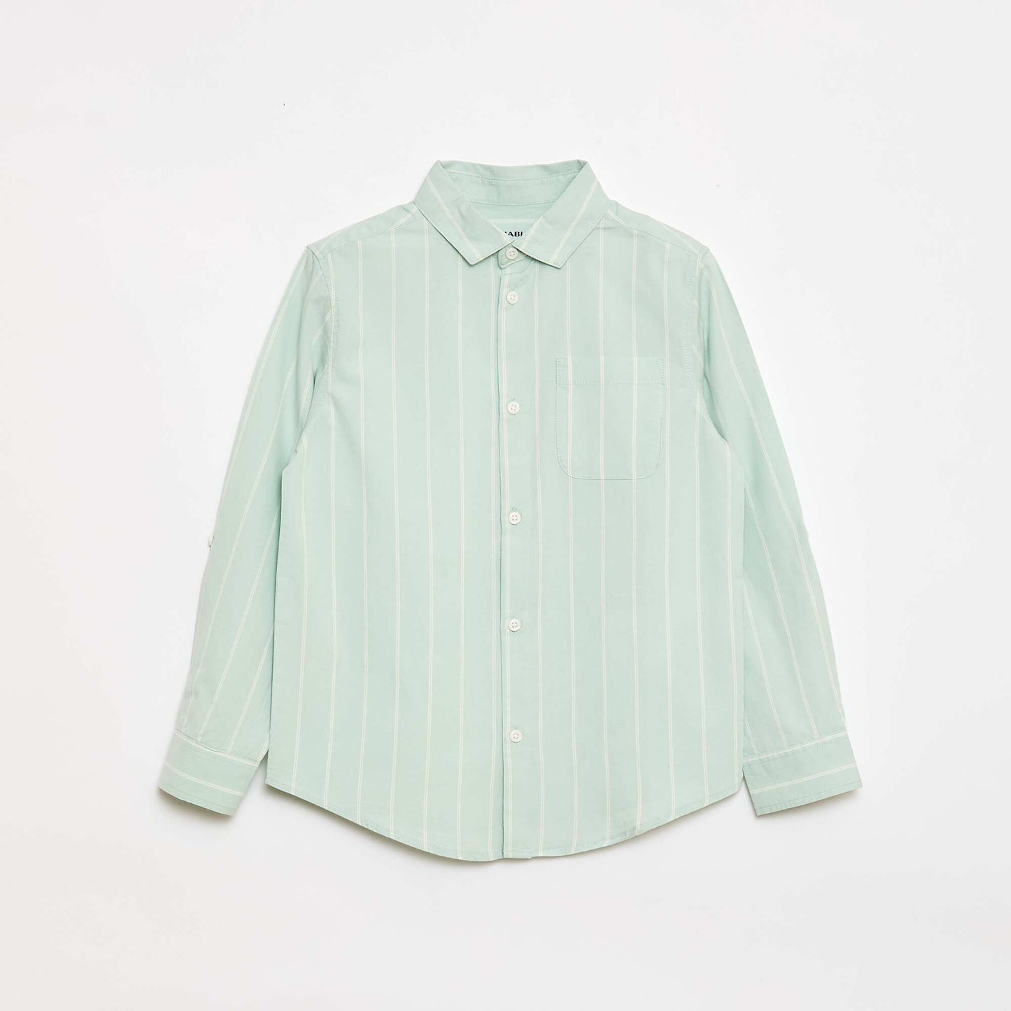 Chemise rayée en coton avec poche poitrine BLEU