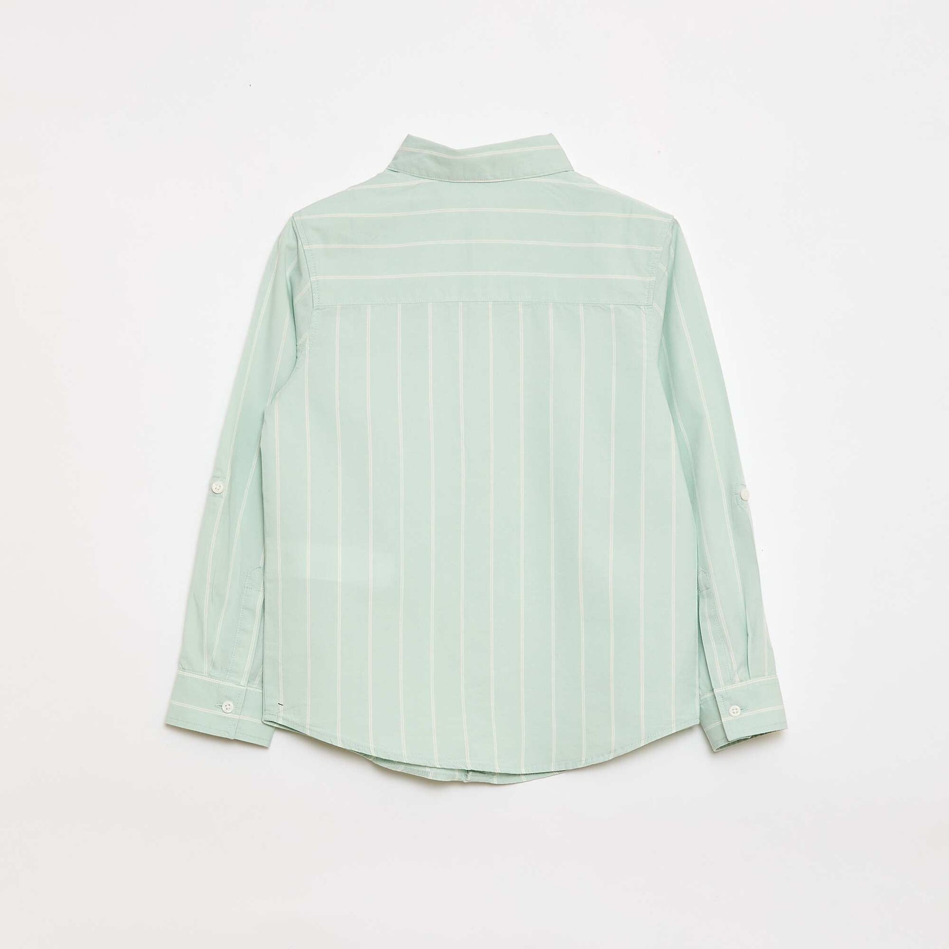 Chemise rayée en coton avec poche poitrine BLEU