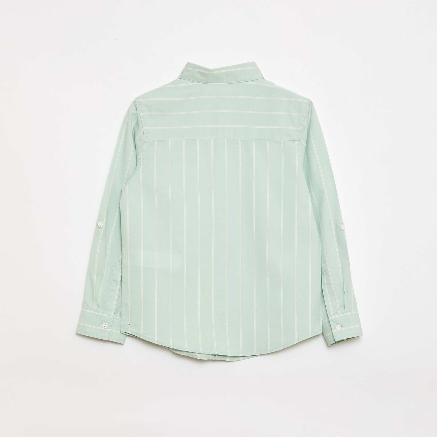 Chemise rayée en coton avec poche poitrine BLEU